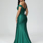 Sleeveless Off The Shoulder Strapless Satin Bridesmaid Dress With Slit