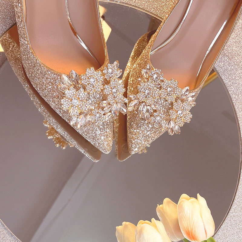 Point Toe Diamond Women's Evening Party Shoes