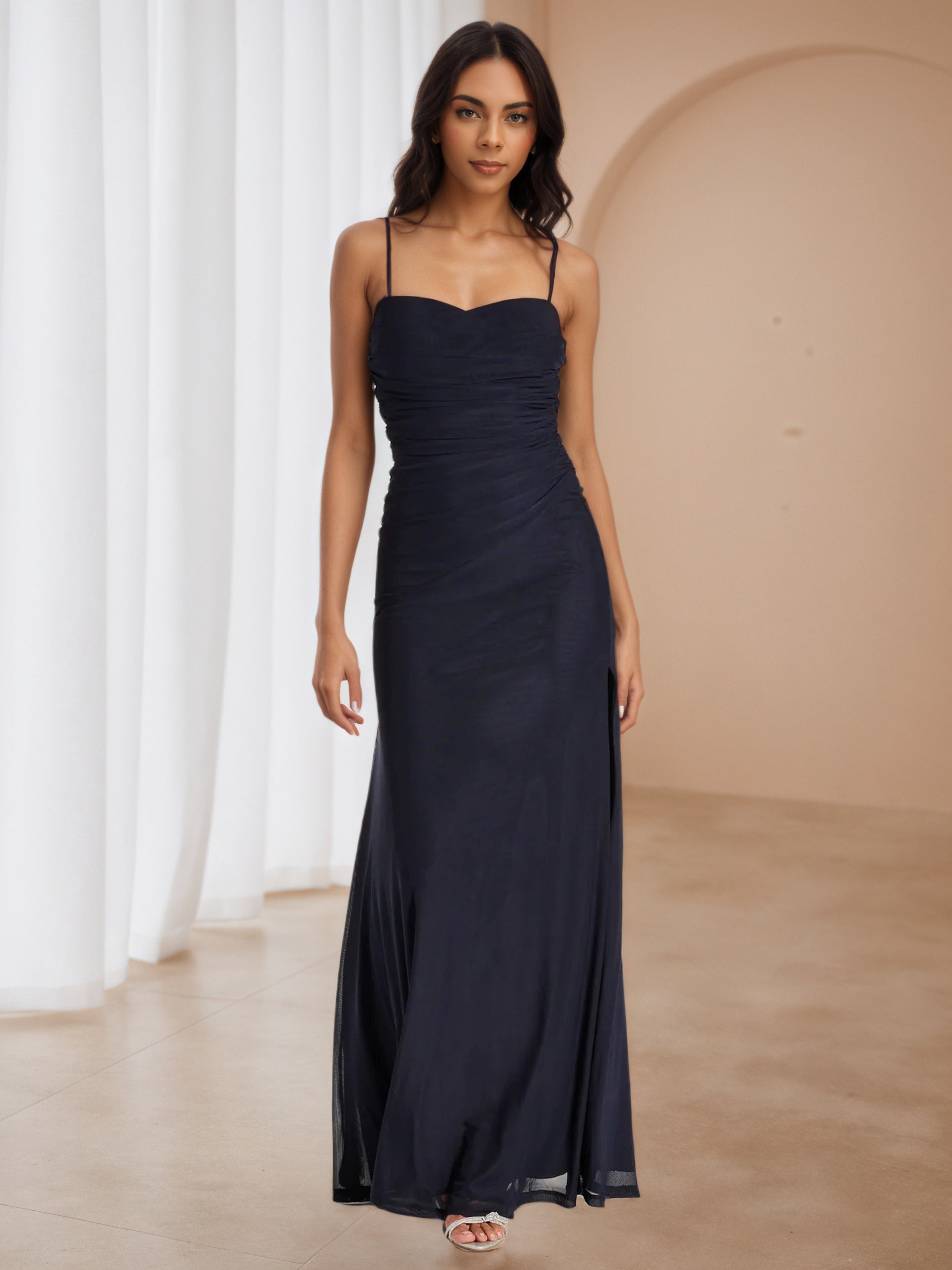 Womens Navy Formal Dress Navy Blue Formal Spaghetti Strap Blue Dress Blue Prom Dress Navy Womens Navy Formal Dress Navy Blue Formal Spaghetti Strap Blue Dress Blue Prom Dress Navy