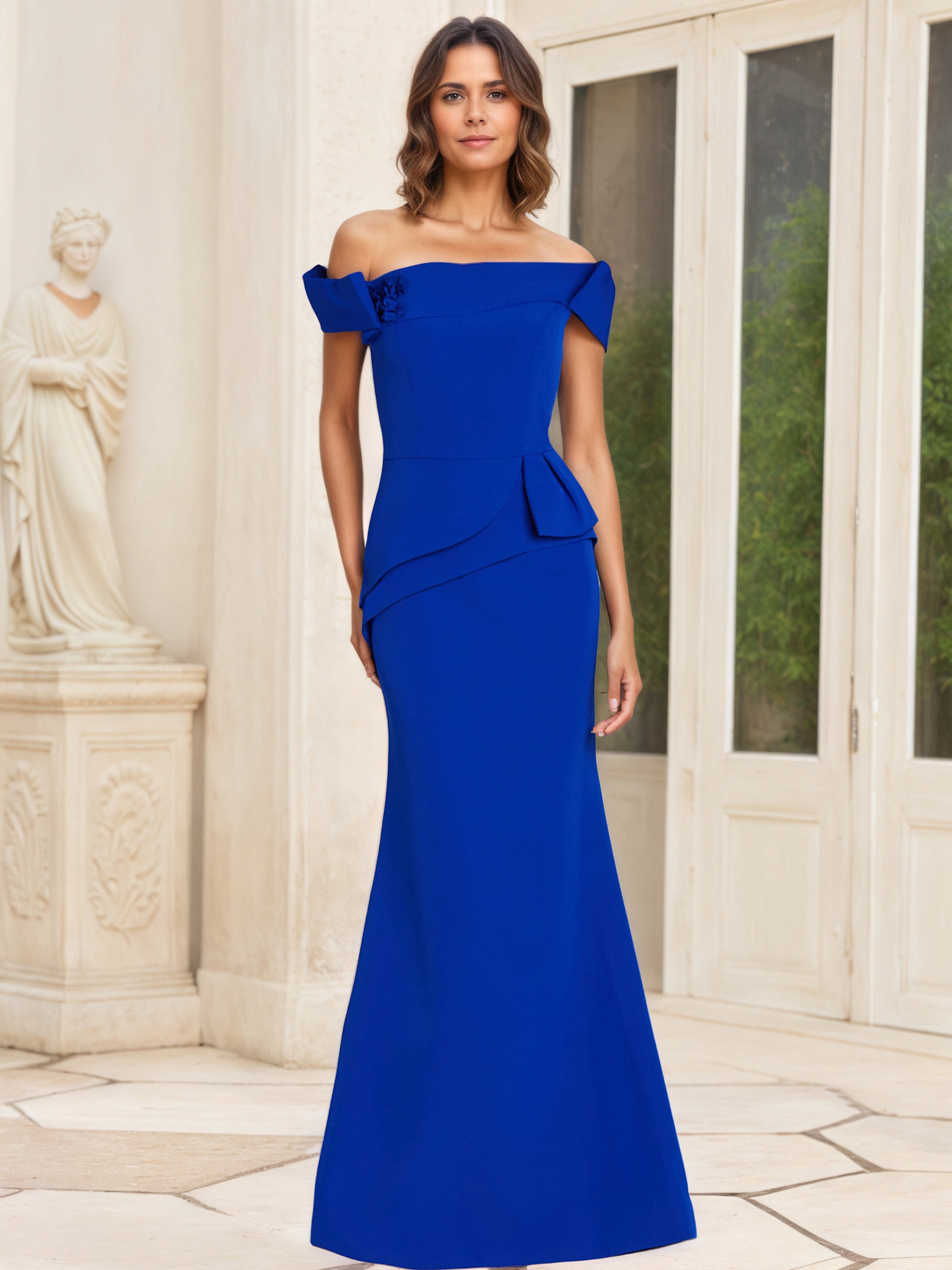 Off The Shoulder Mother Of The Bride Dresses Sheath/Column Royal Blue Mother Of The Bride Dress Off The Shoulder Mother Of The Bride Dresses Sheath/Column Royal Blue Mother Of The Bride Dress