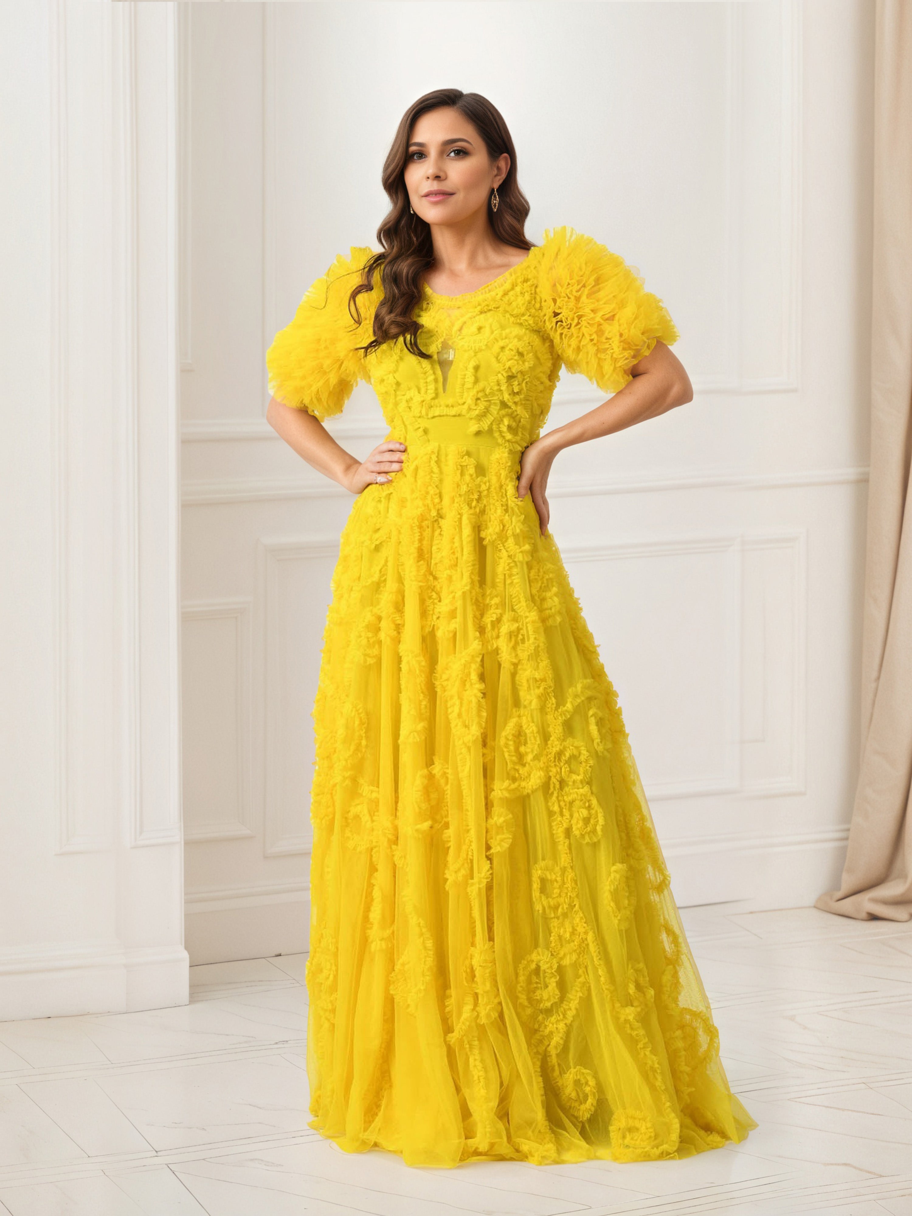 Yellow Mother Of The Bride Dresses A Line Flower Tulle Long Mother Of Yellow Mother Of The Bride Dresses A Line Flower Tulle Long Mother Of