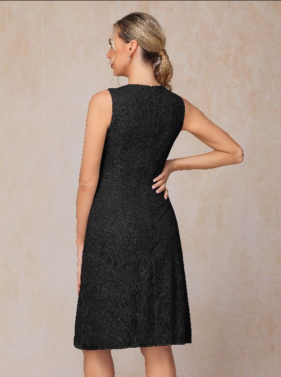 2 Pieces Knee Length Chiffon Lace Mother Of The Groom Dress