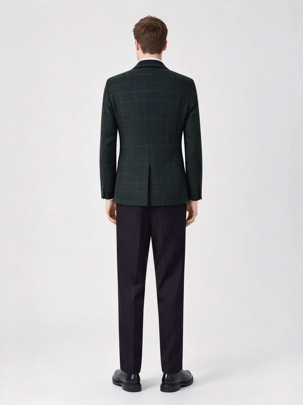 Cicinia Single Breasted Plaid Jacket Waistcoat And Black Pants Tailored Fit 3 Pieces Hunter Green Men's Suits