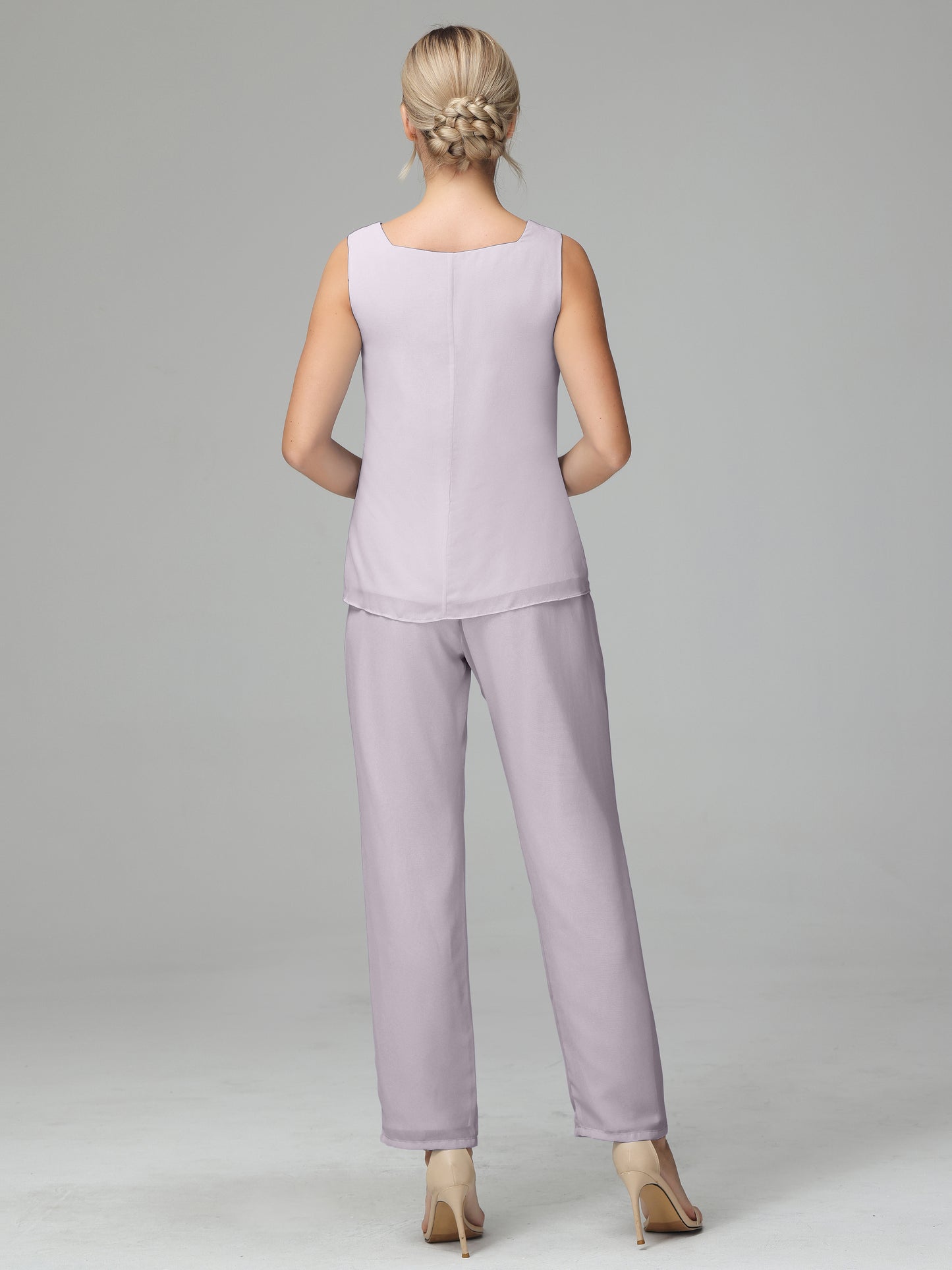 3 Pieces Chiffon Long Sleeves Mother Of The Bride Dress Pants Suits
