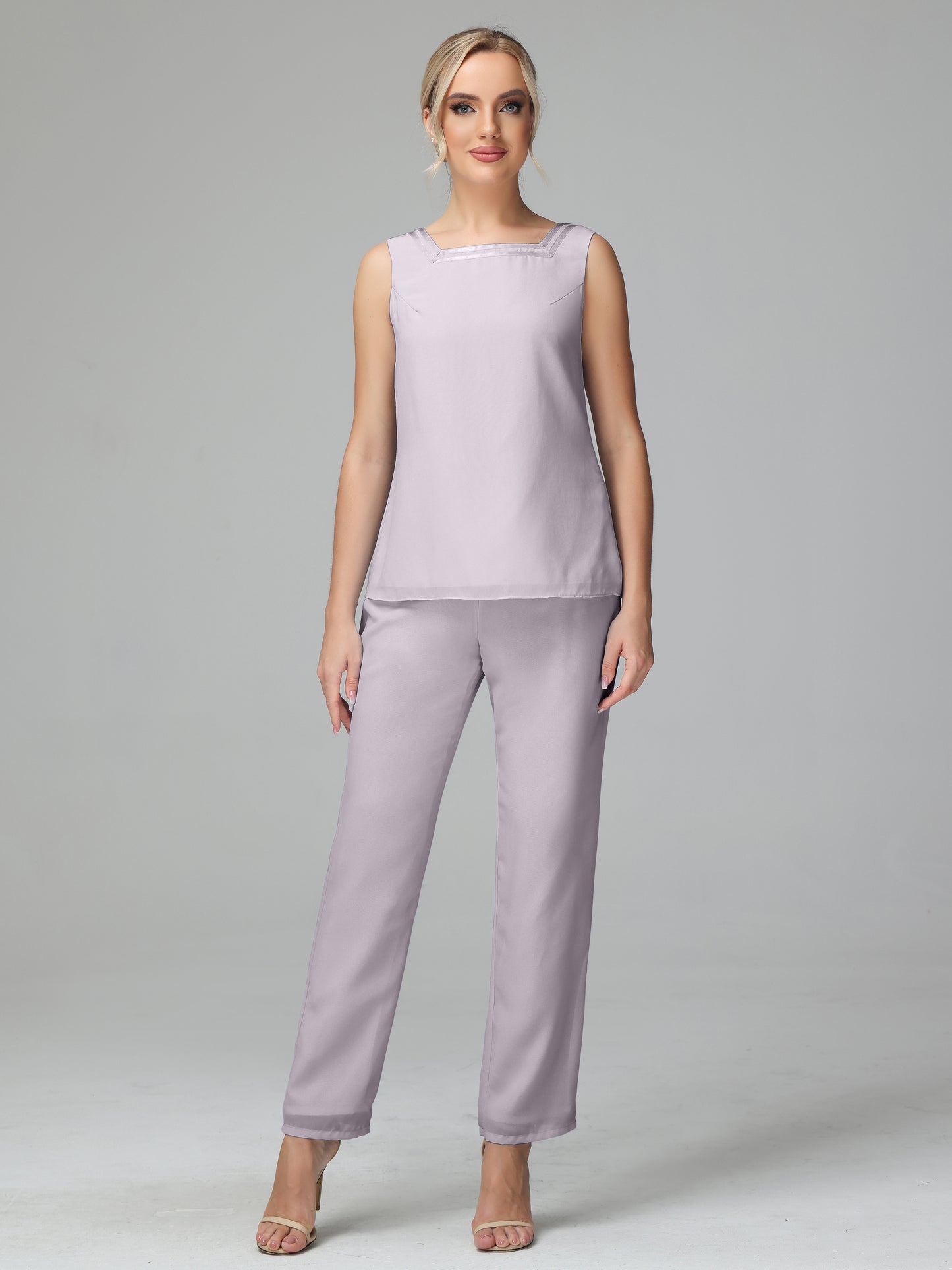 3 Pieces Chiffon Long Sleeves Mother Of The Bride Dress Pants Suits