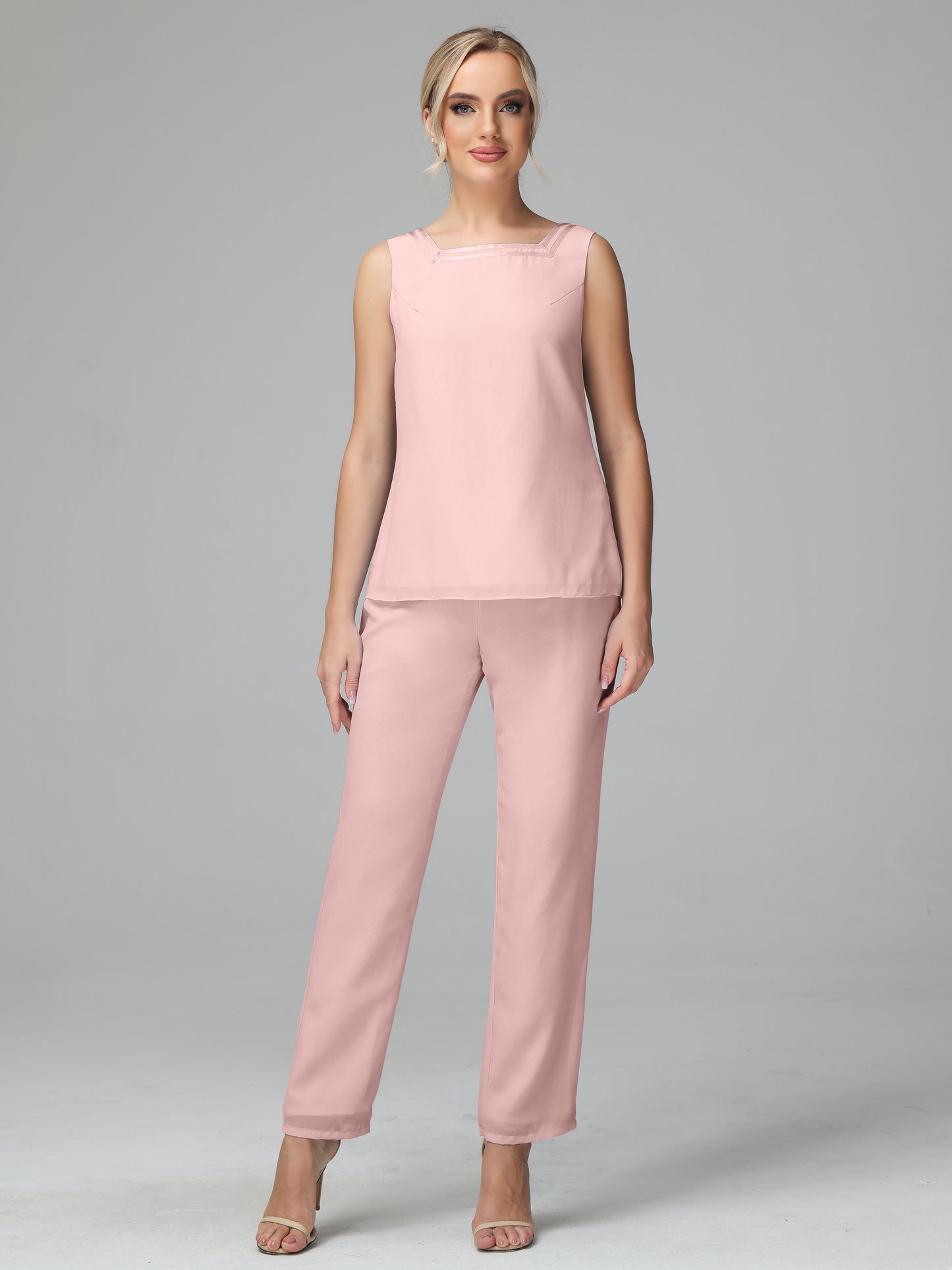 3 Pieces Chiffon Long Sleeves Mother Of The Bride Dress Pants Suits