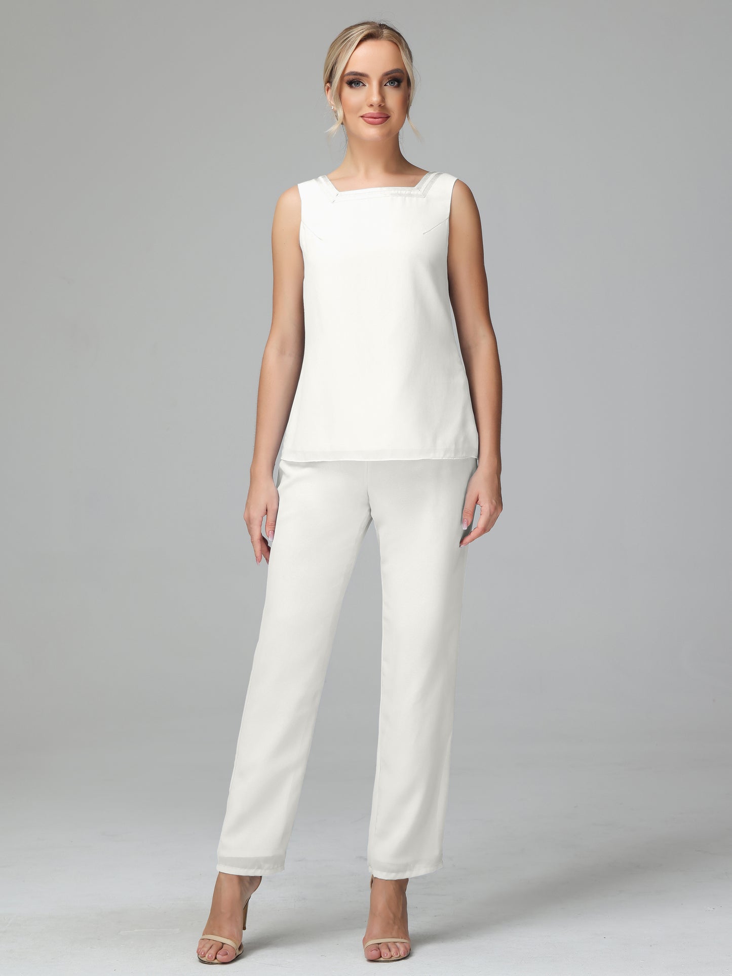 3 Pieces Chiffon Long Sleeves Mother Of The Bride Dress Pants Suits