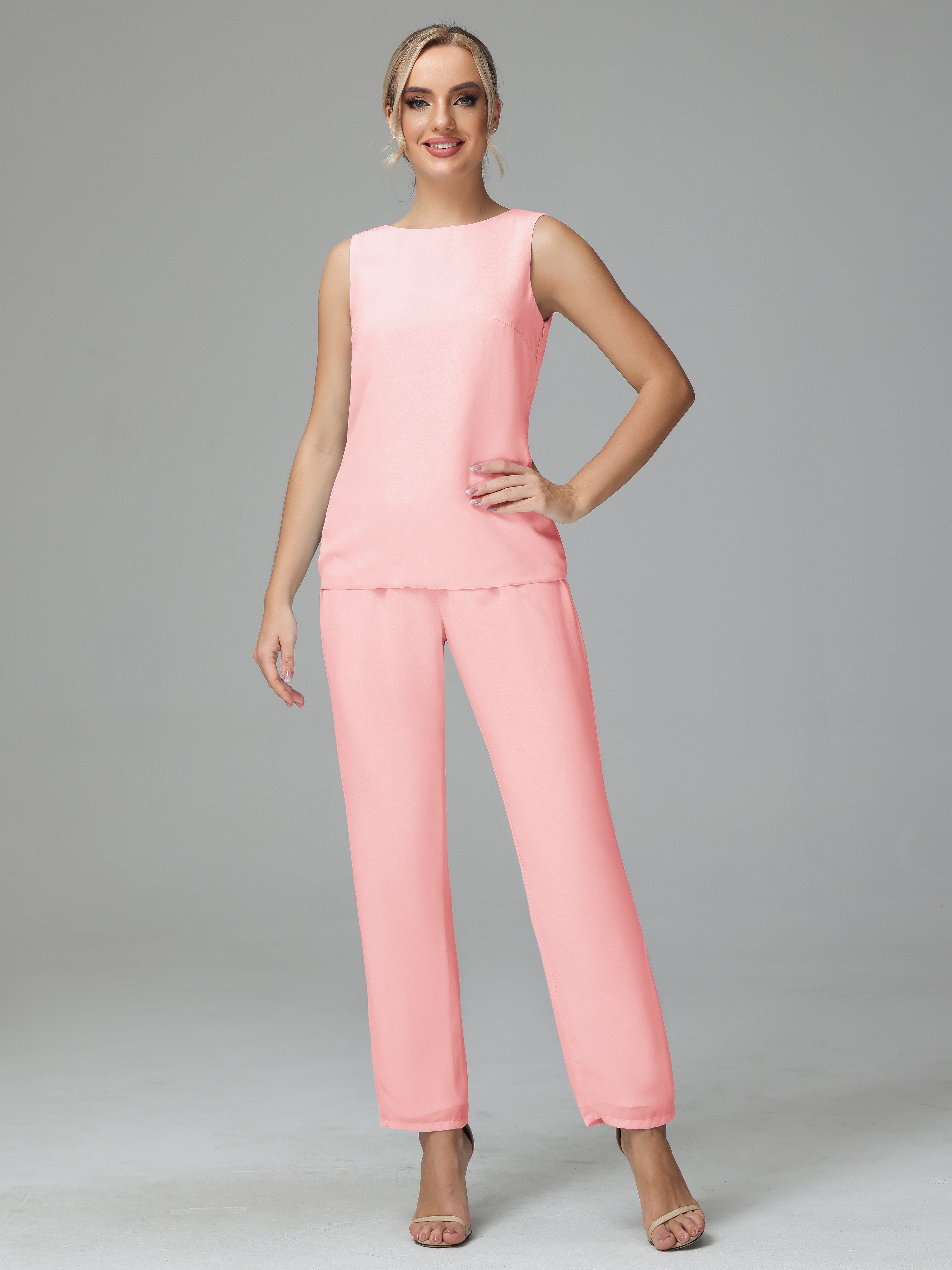 3 Pieces Chiffon Fancy Mother Of The Bride Dress Pants Suits