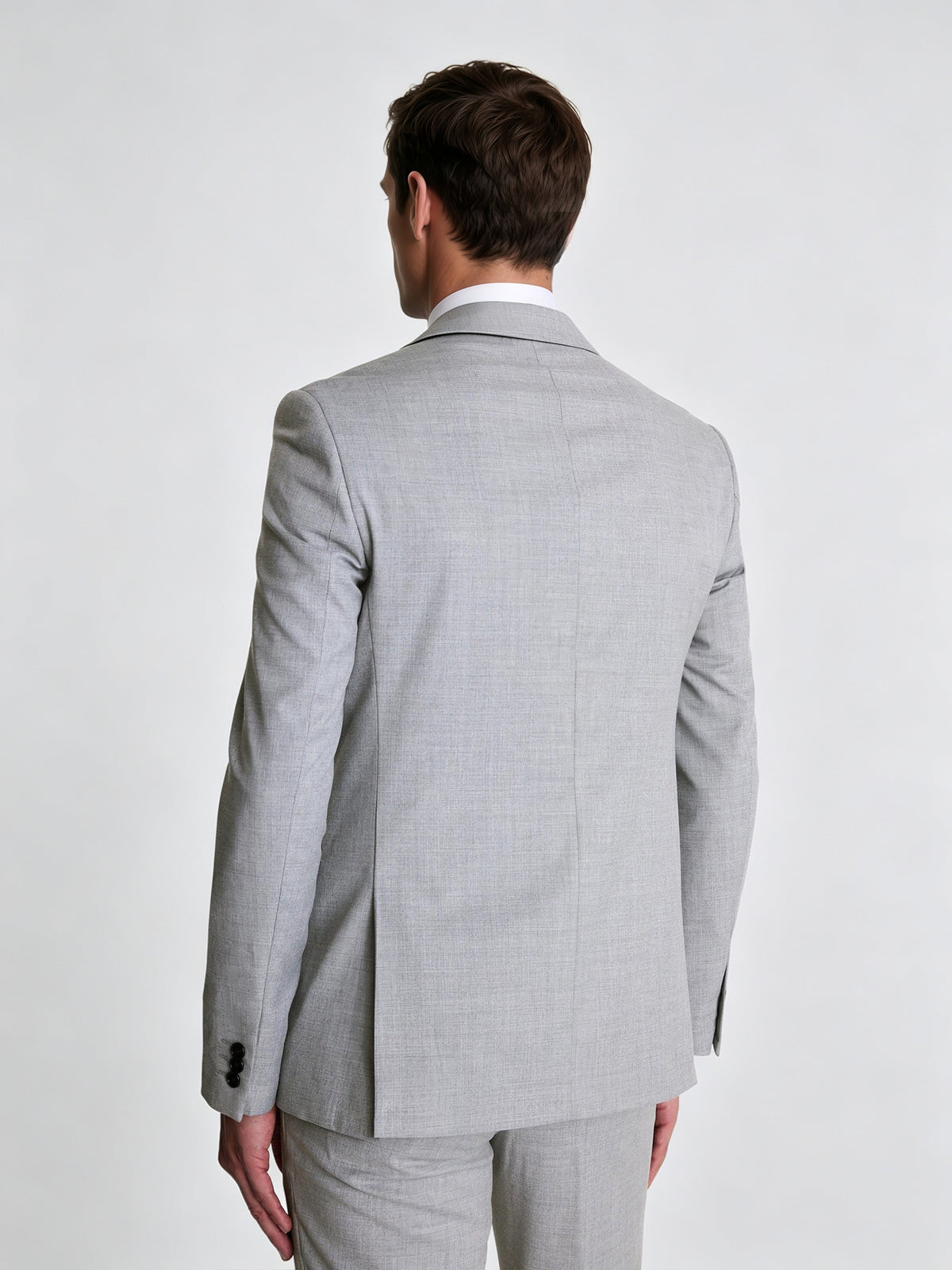 Cicinia Slim Fit Silver Men's Suits 3 Pieces Notch Lapel Suit Jacket Vest And Trousers For Wedding Business