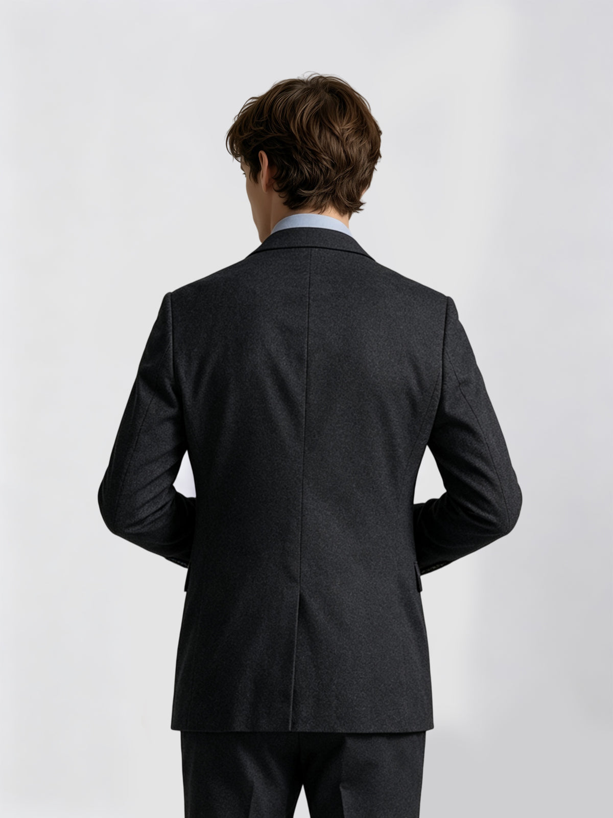 Cicinia 3 Pieces Suit Notch Lapel Two Button Jacket V Neck Waistcoat Trousers Black Men's Suits