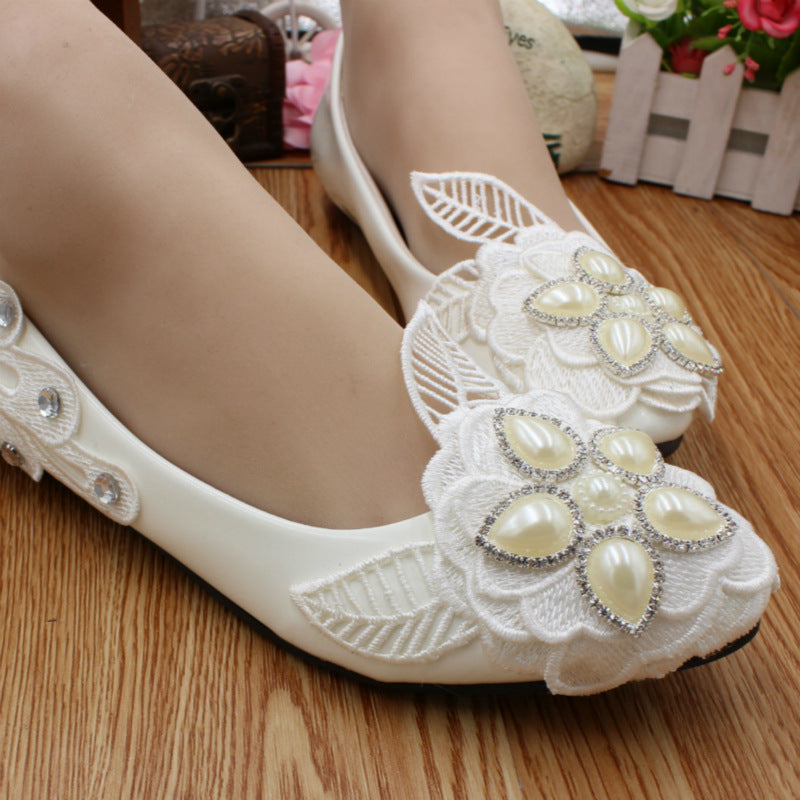 Floral Beading Women's Wedding Shoes