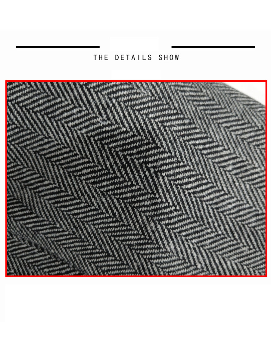 Classic Slim Fit Herringbone 3 Pieces Suits Men's Suit