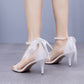 Elegant Open Toe Ankle-Strap Stiletto Sandals