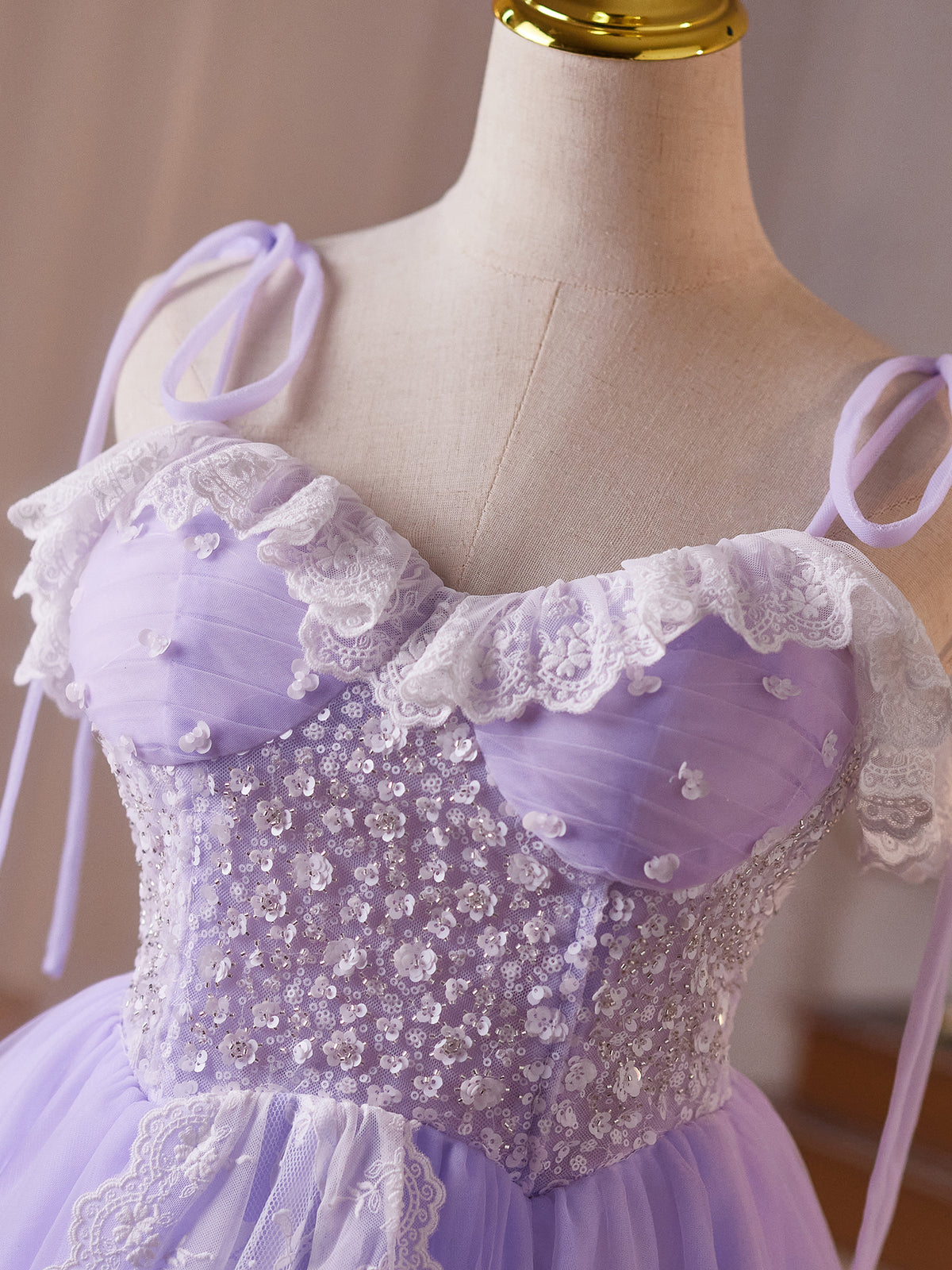 Cicinia Beautiful Mini Length Lilac Homecoming Dresses Short Lace Tulle A-line Princess Dress (Copy)