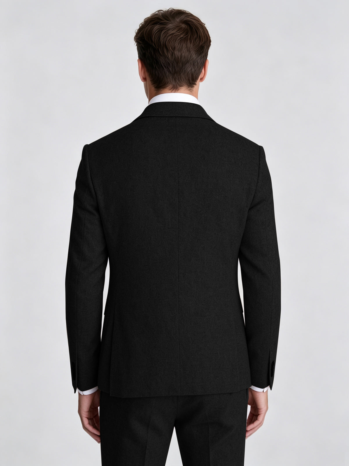 Cicinia Black Men's Suits 3 Pieces Notch Lapel Suit Set Wool Texture Slim Fit Jacket Vest Trousers