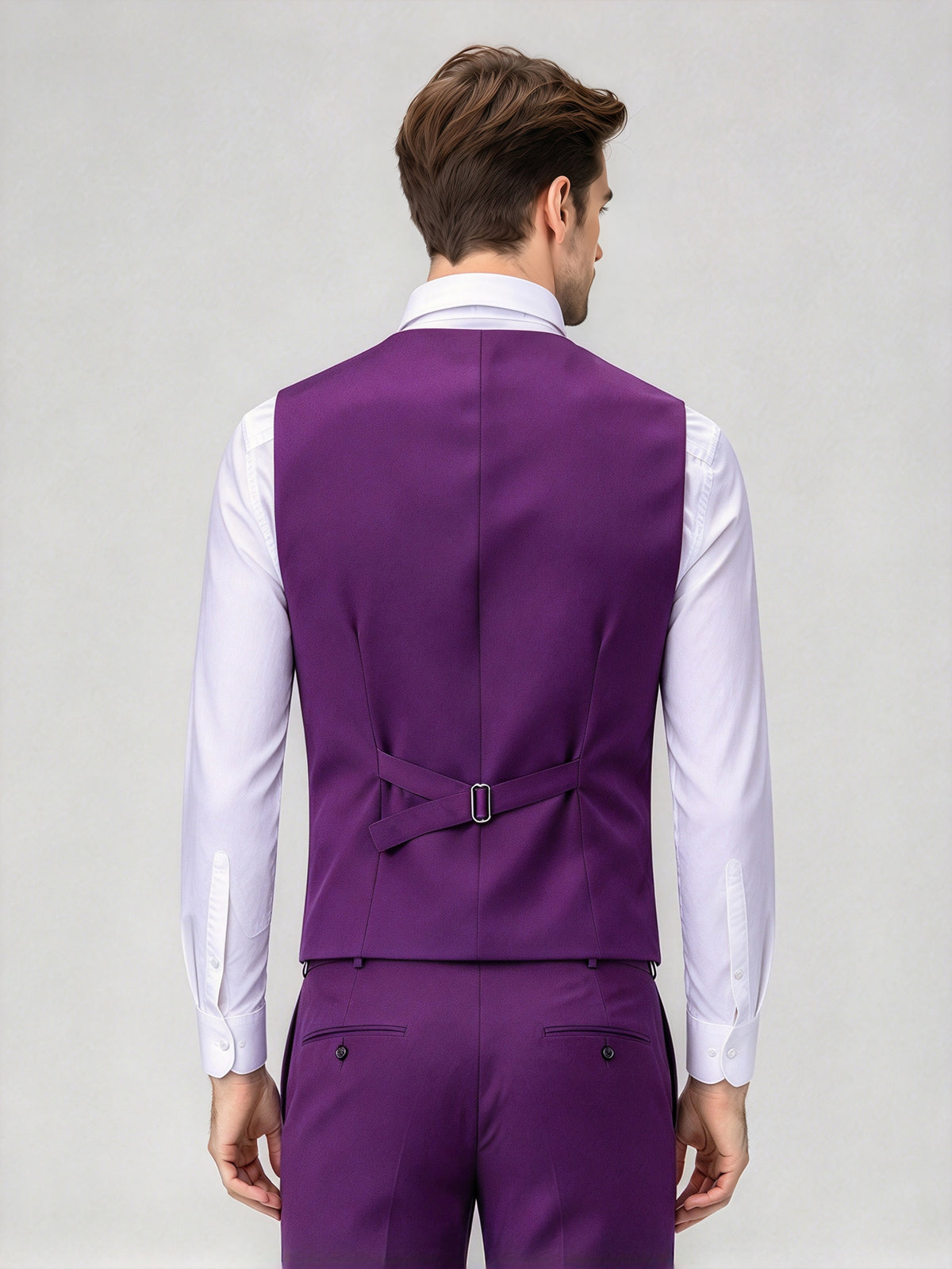 Cicinia Purple Men's Suits Slim Fit 3 Pieces Tuxedo Suit For Wedding Formal Event