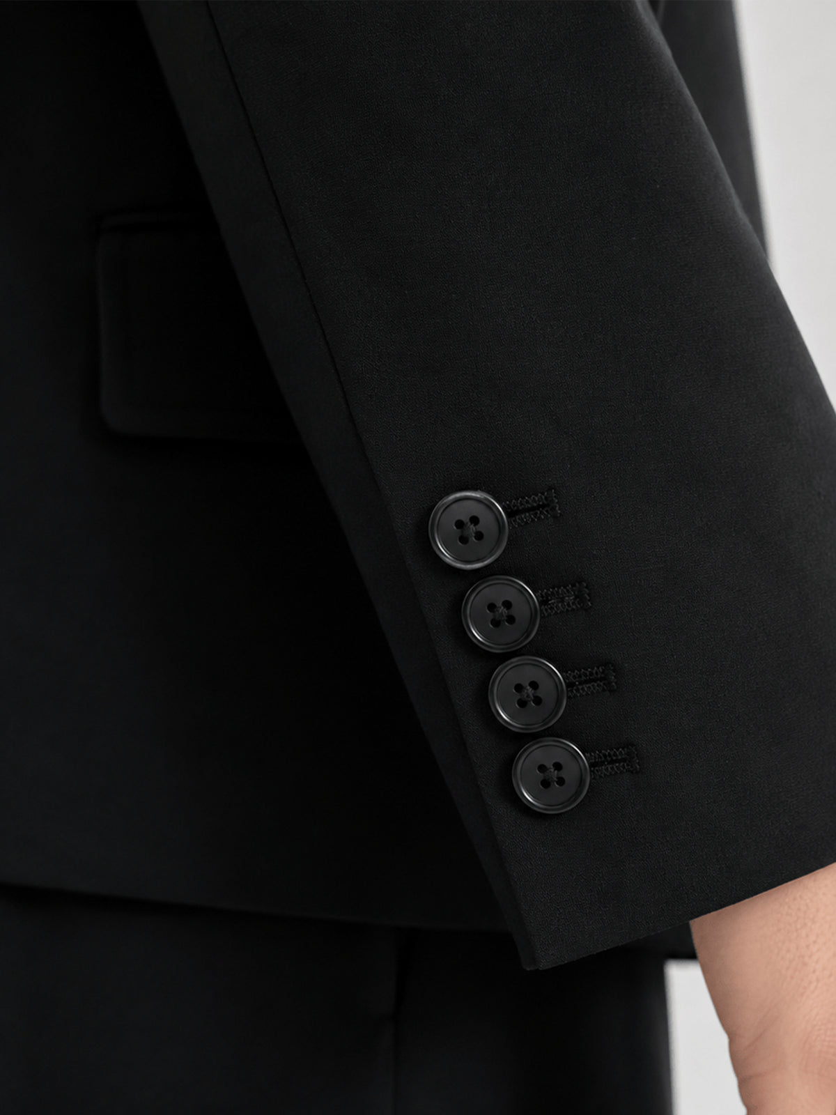 Cicinia Black Men's Suits Solid 3 Pieces Loose Fit Suit Blazer Waistcoat Wide Leg Trousers