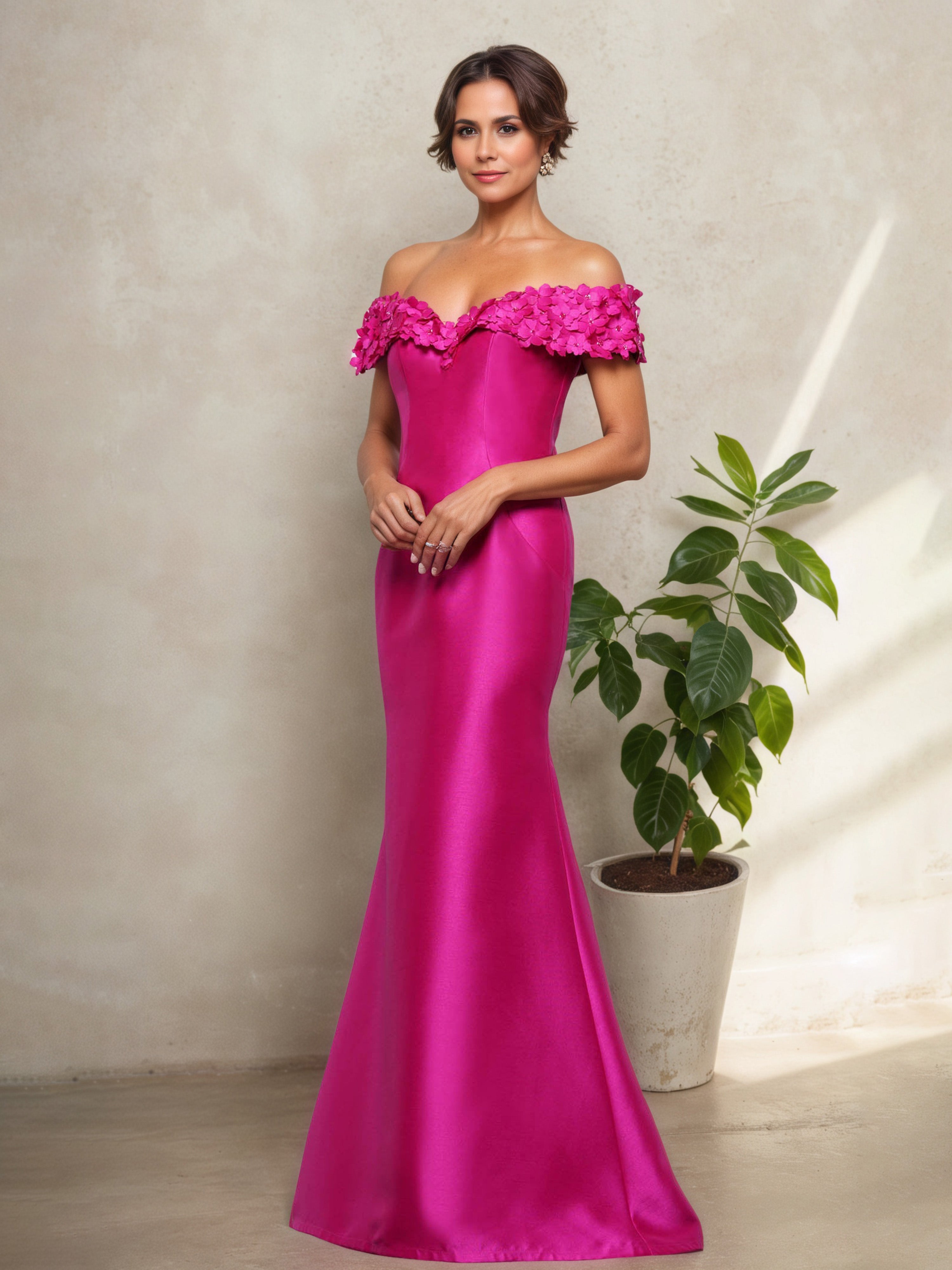 Illusion Fuchsia Strapless Mother Of The Bride Dress Illusion Fuchsia Strapless Mother Of The Bride Dress