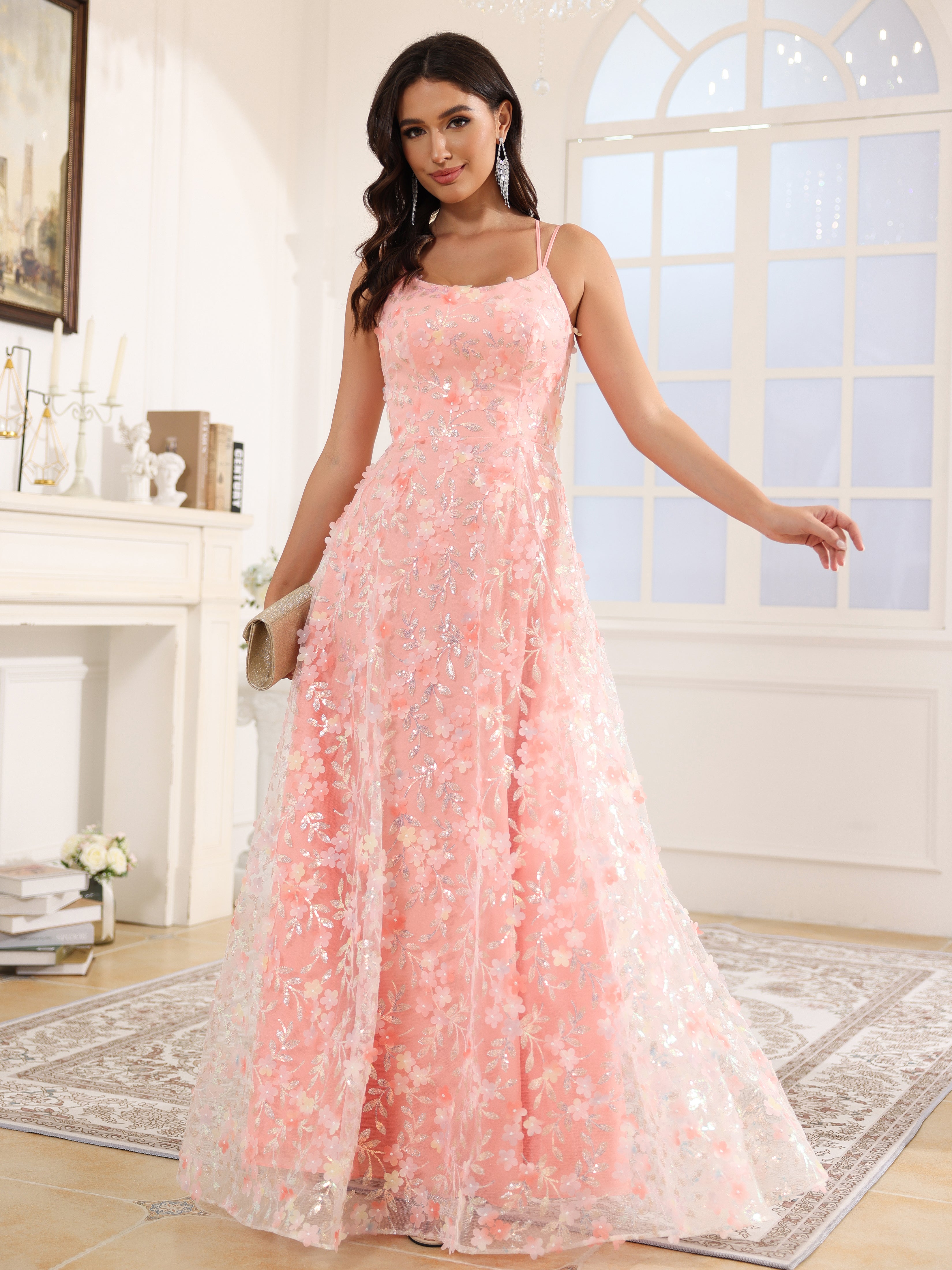 Lace Floor Length Spaghetti Straps A Line Prom Dress Lace Floor Length Spaghetti Straps A Line Prom Dress