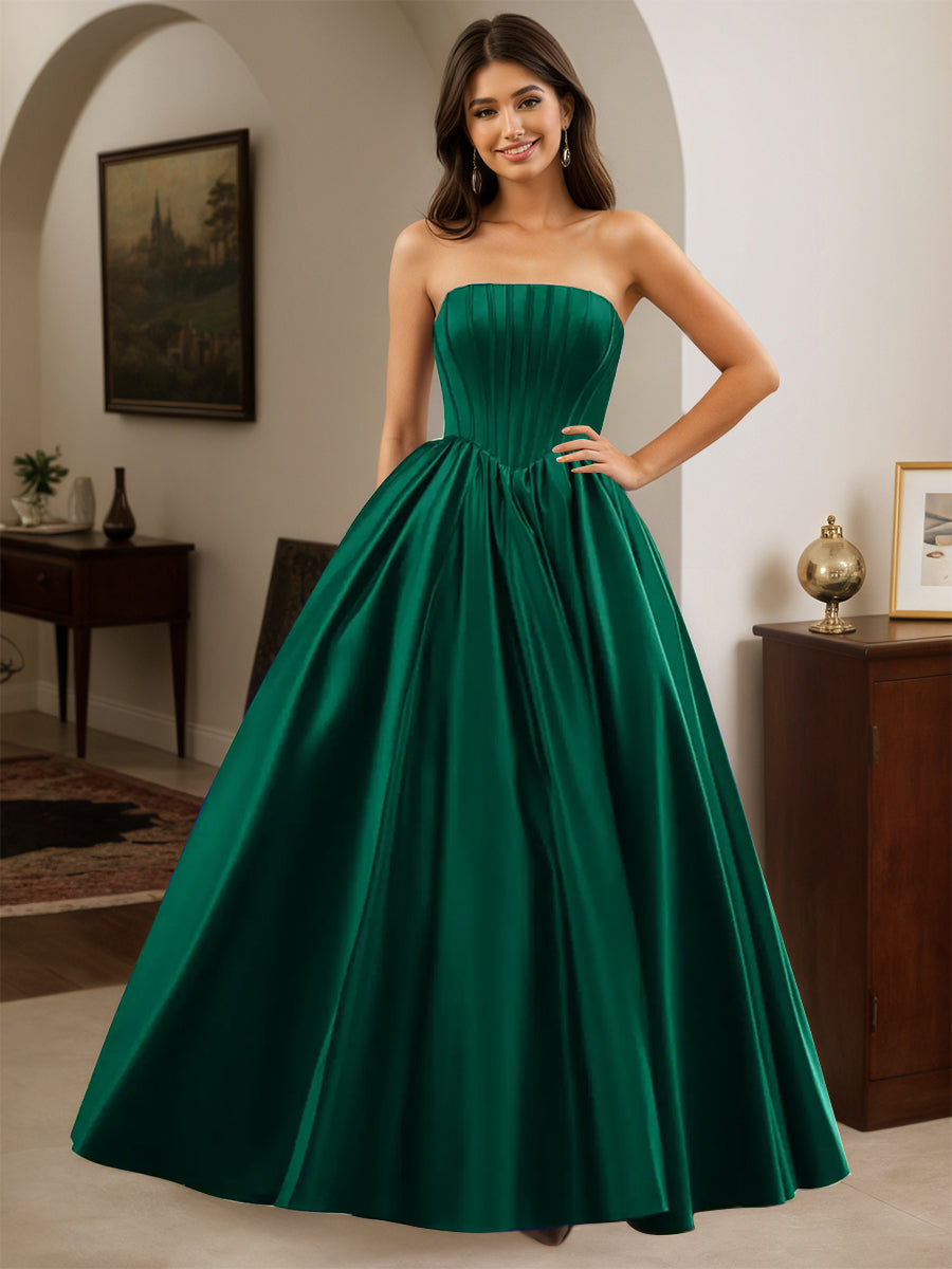 dark green strapless prom dress Cicinia Dresses Long A-line Satin Floor Length Party Size:US8/UK12/EU38 Perry Ellis Portfolio Men's line prom dresses skirt 50-80