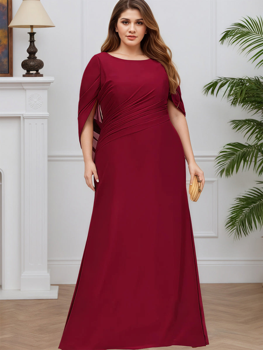 Cicinia Burgundy Mother Of The Groom Dress Long Chiffon Sheath Zipper