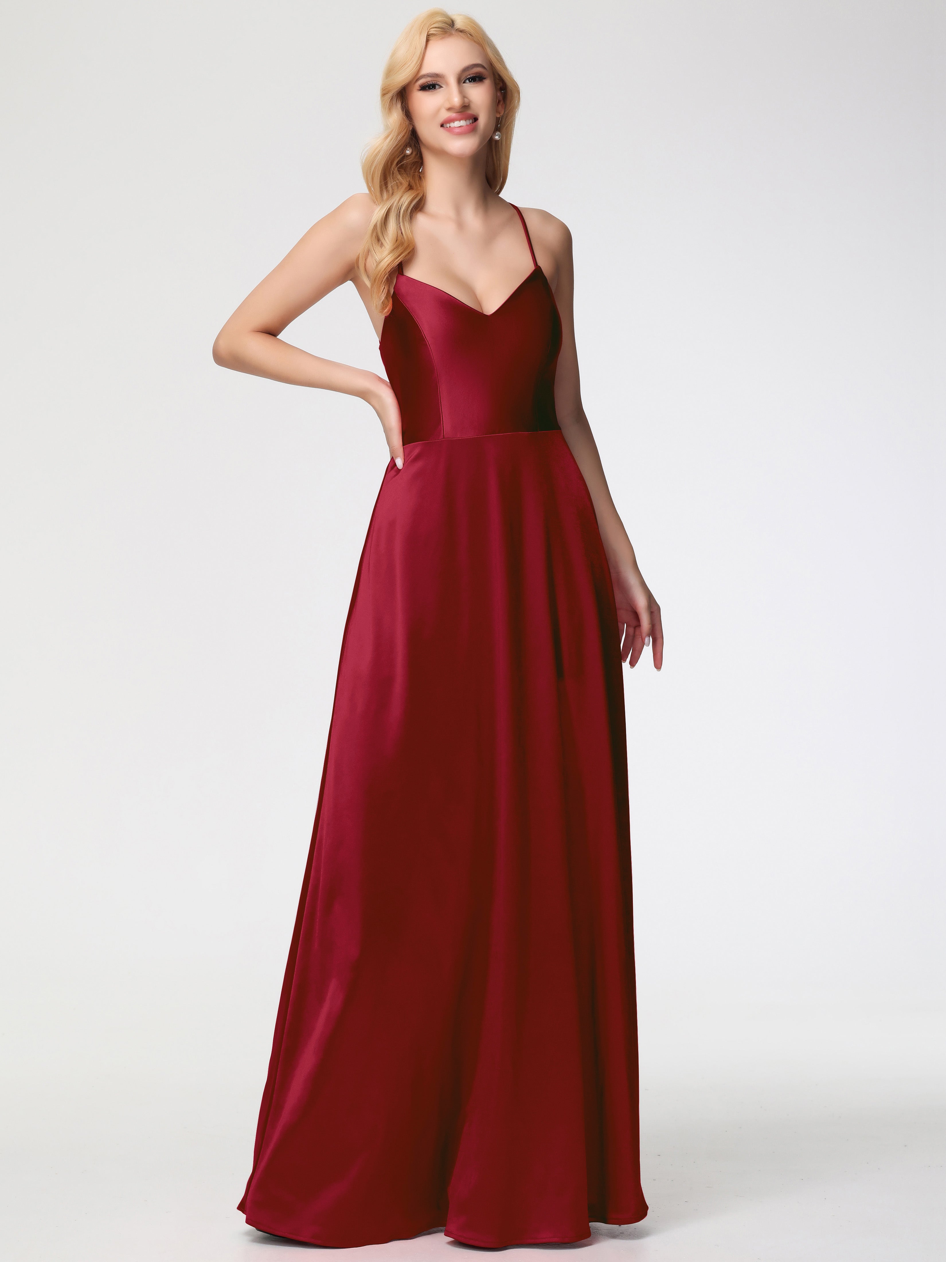 Knee Length Burgundy Formal Dresses A Line Spaghetti Straps V-Neck Flo Knee Length Burgundy Formal Dresses A Line Spaghetti Straps V-Neck Flo