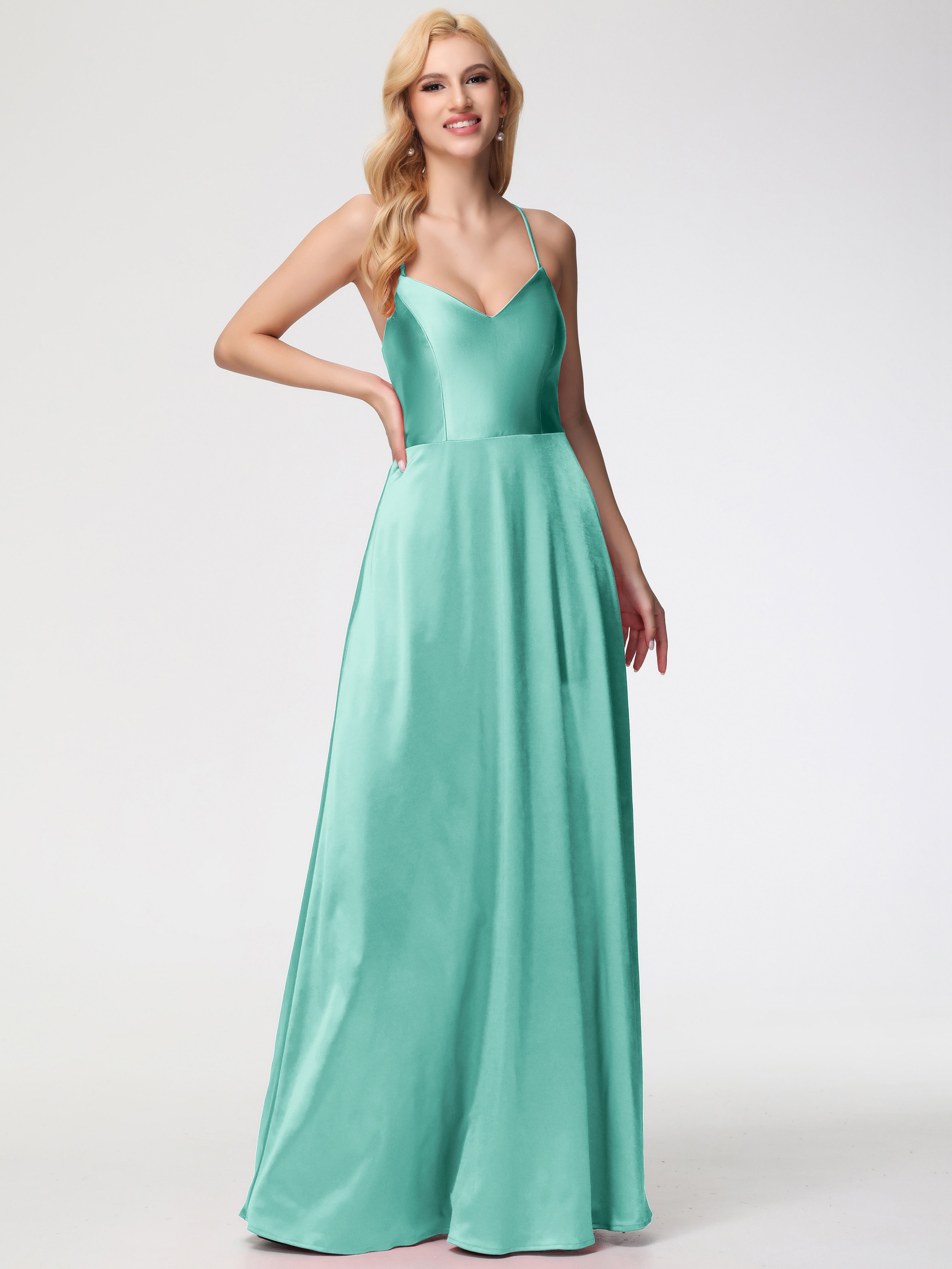 Mint Green Multiway Bridesmaid Dress A Line Spaghetti Straps V-Neck Fl Mint Green Multiway Bridesmaid Dress A Line Spaghetti Straps V-Neck Fl