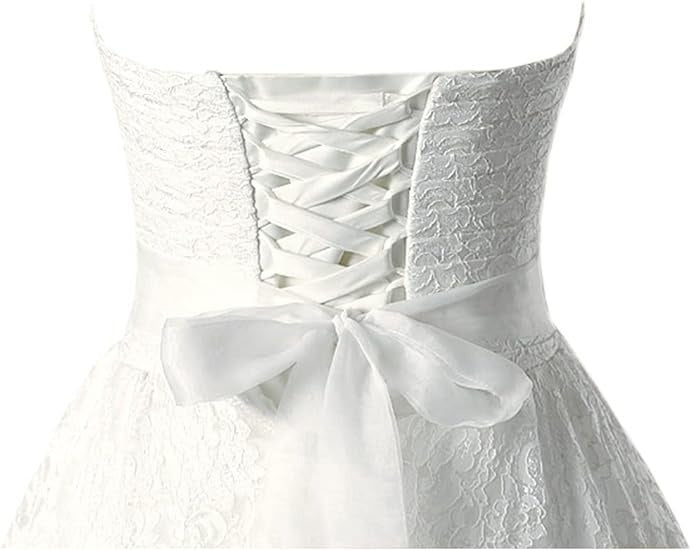 Chic Strapless A Line Lace Wedding Dress