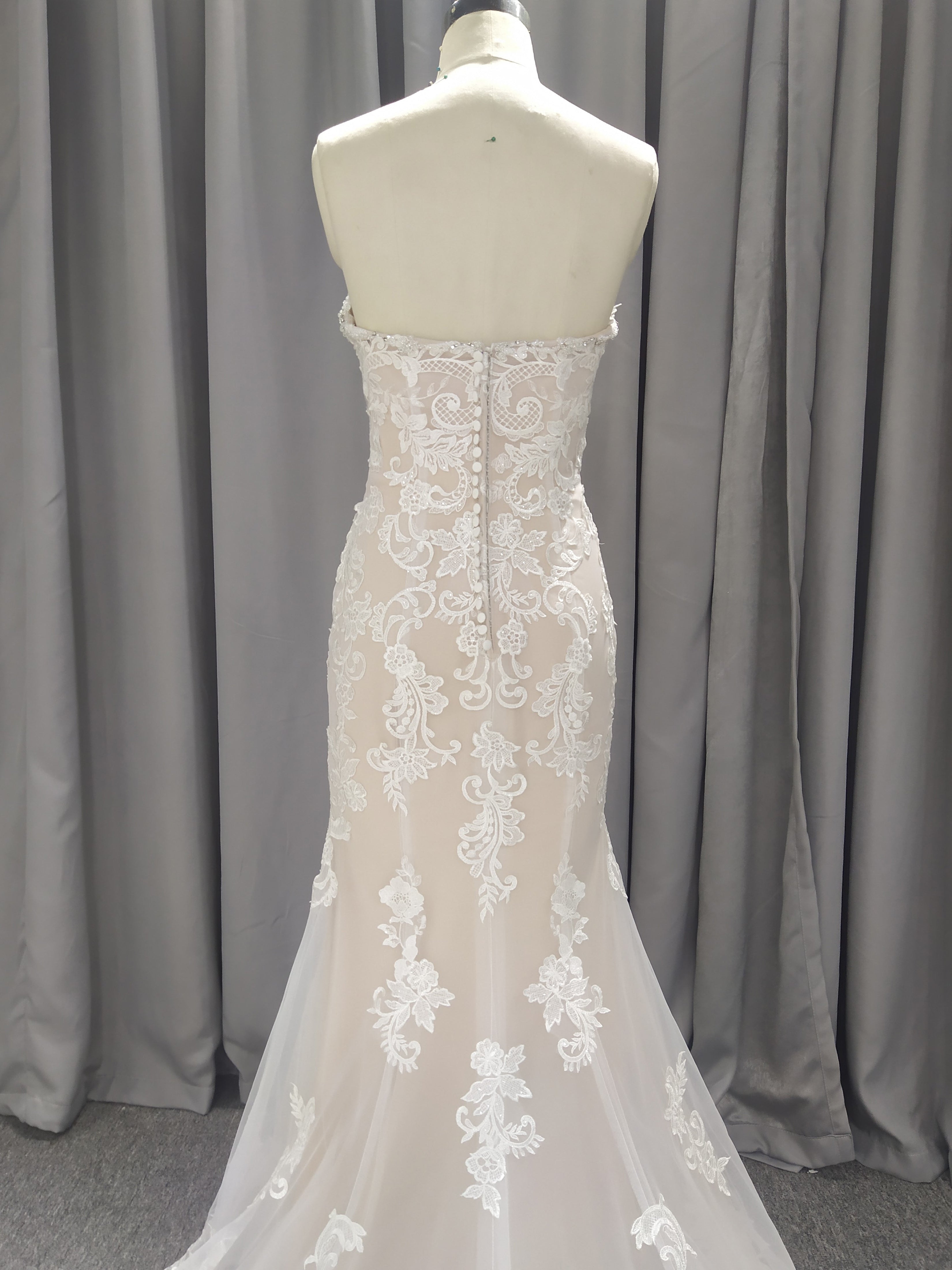 Sweetheart Neck Lace Mermaid Wedding Dress With Train C0026