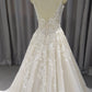 Spaghetti Straps Tulle With Lace A-line  Wedding Dress With  Train C0028