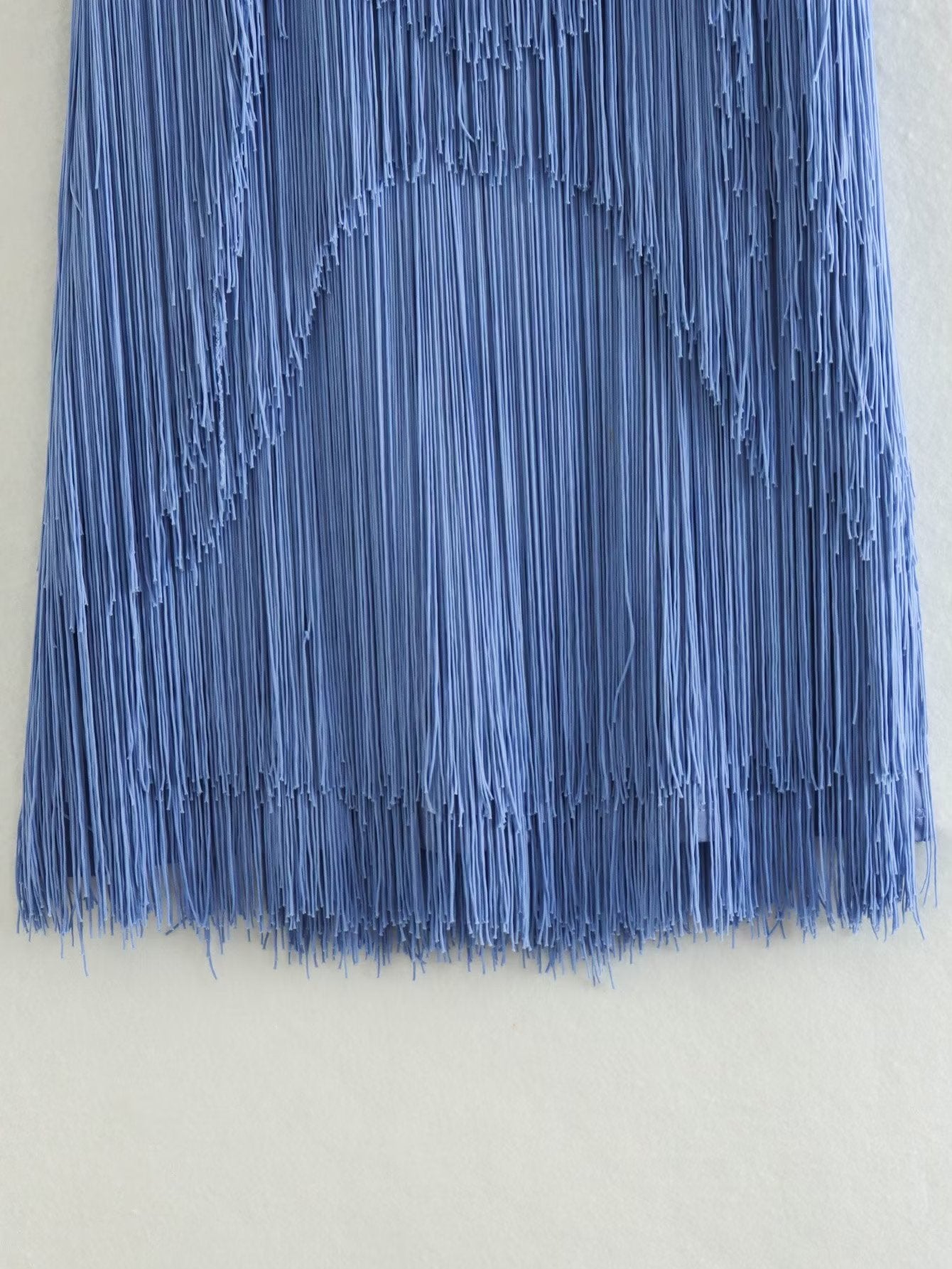 Sheath Halter Tassels Blue Sleeveless Wedding Guest Dresses