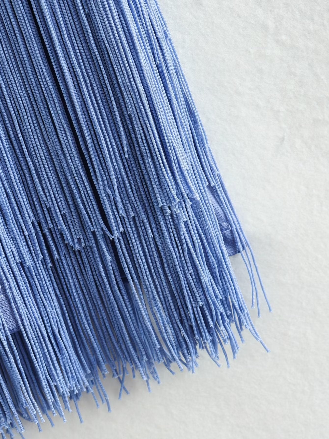 Sheath Halter Tassels Blue Sleeveless Wedding Guest Dresses