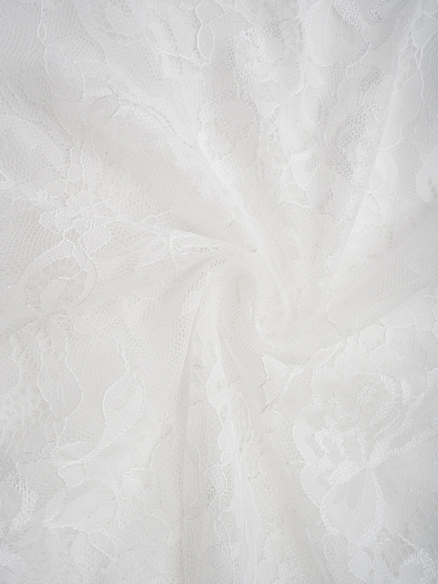 Charming Sheath Long White Prom Dresses With Layers Lace