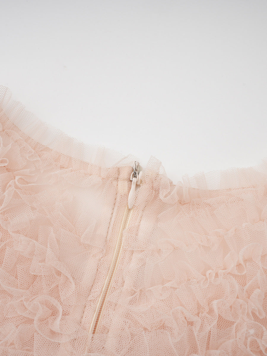 Gorgeous Lace Tulle Floral Prom Dresses With Long Sleeves