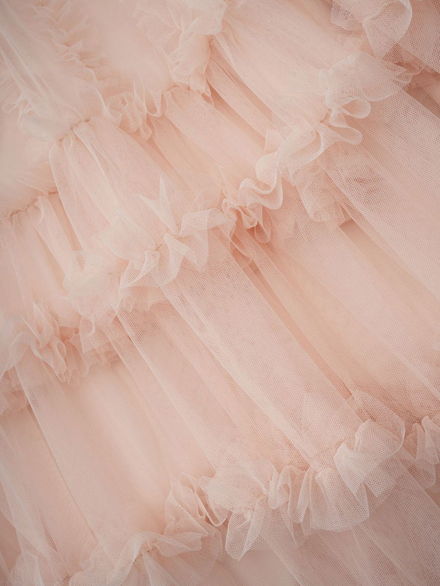 Gorgeous Lace Tulle Floral Prom Dresses With Long Sleeves