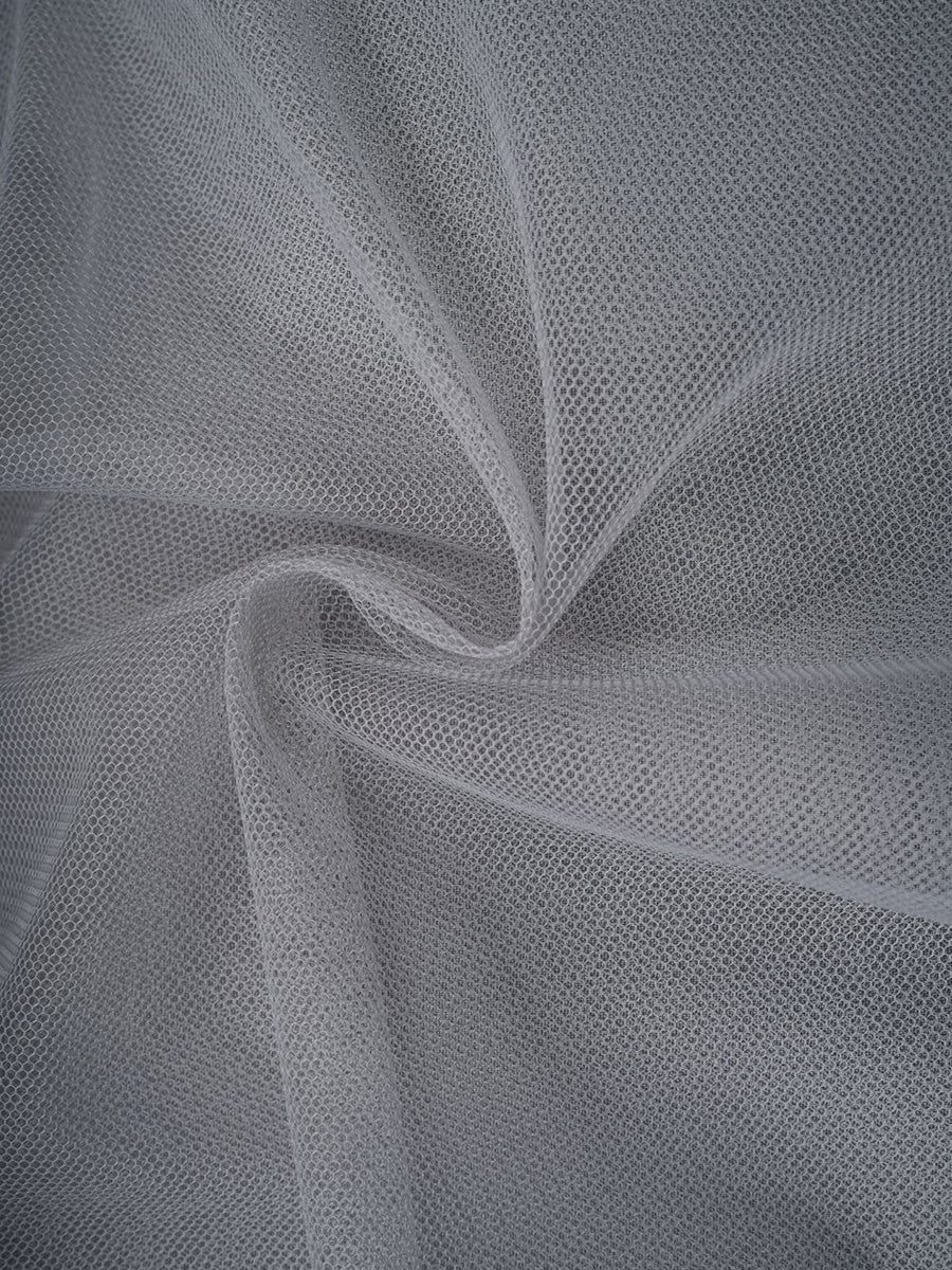 Pretty Silver Gray Ruffles Tulle Prom Dresses With Long Sleeves