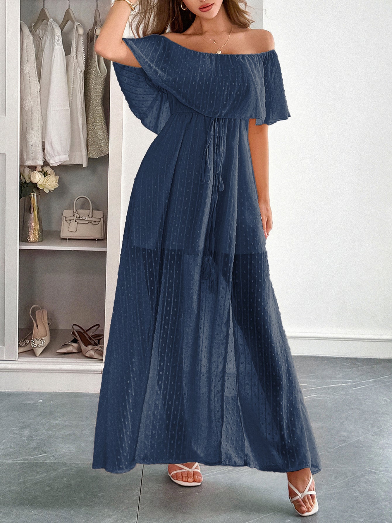 blue tulle wedding guest dress Baby Blue A Line Exquisite Beaded Tulle Prom Dress Wedding Guest Dress SH4723