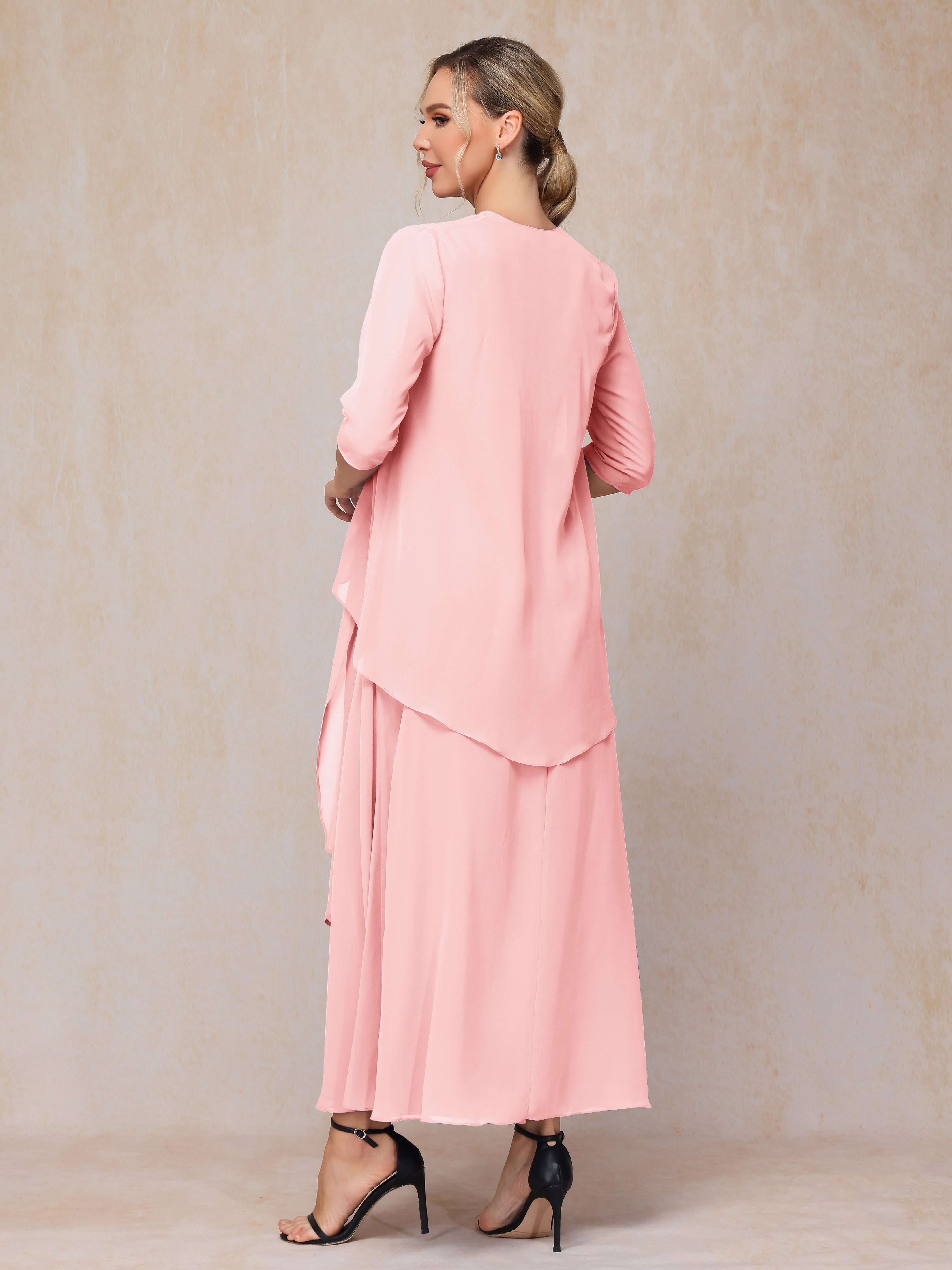 2 Pieces Ankle Length Chiffon Mother Of The Groom Dress