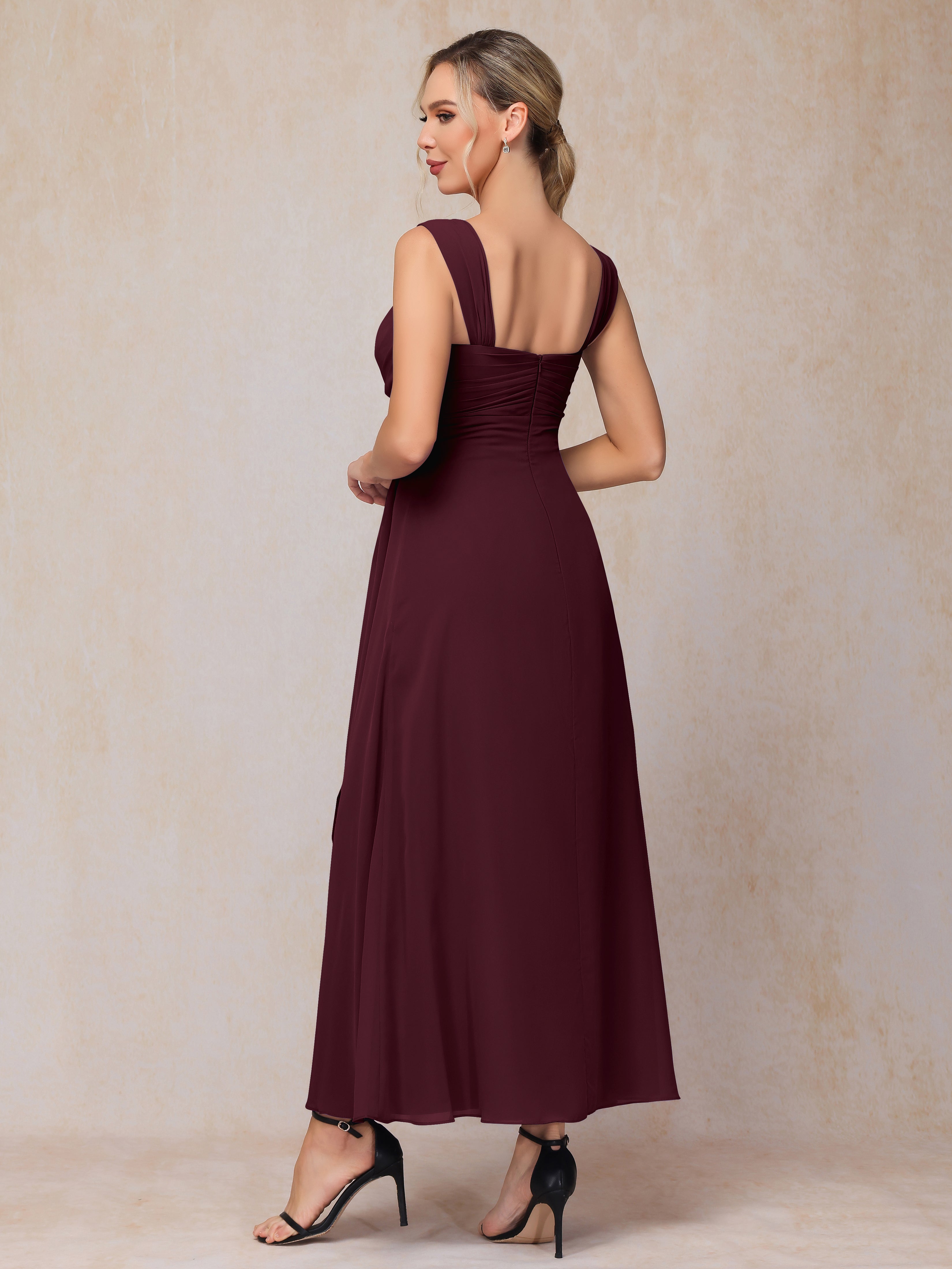 2 Pieces Ankle Length Chiffon Mother Of The Groom Dress
