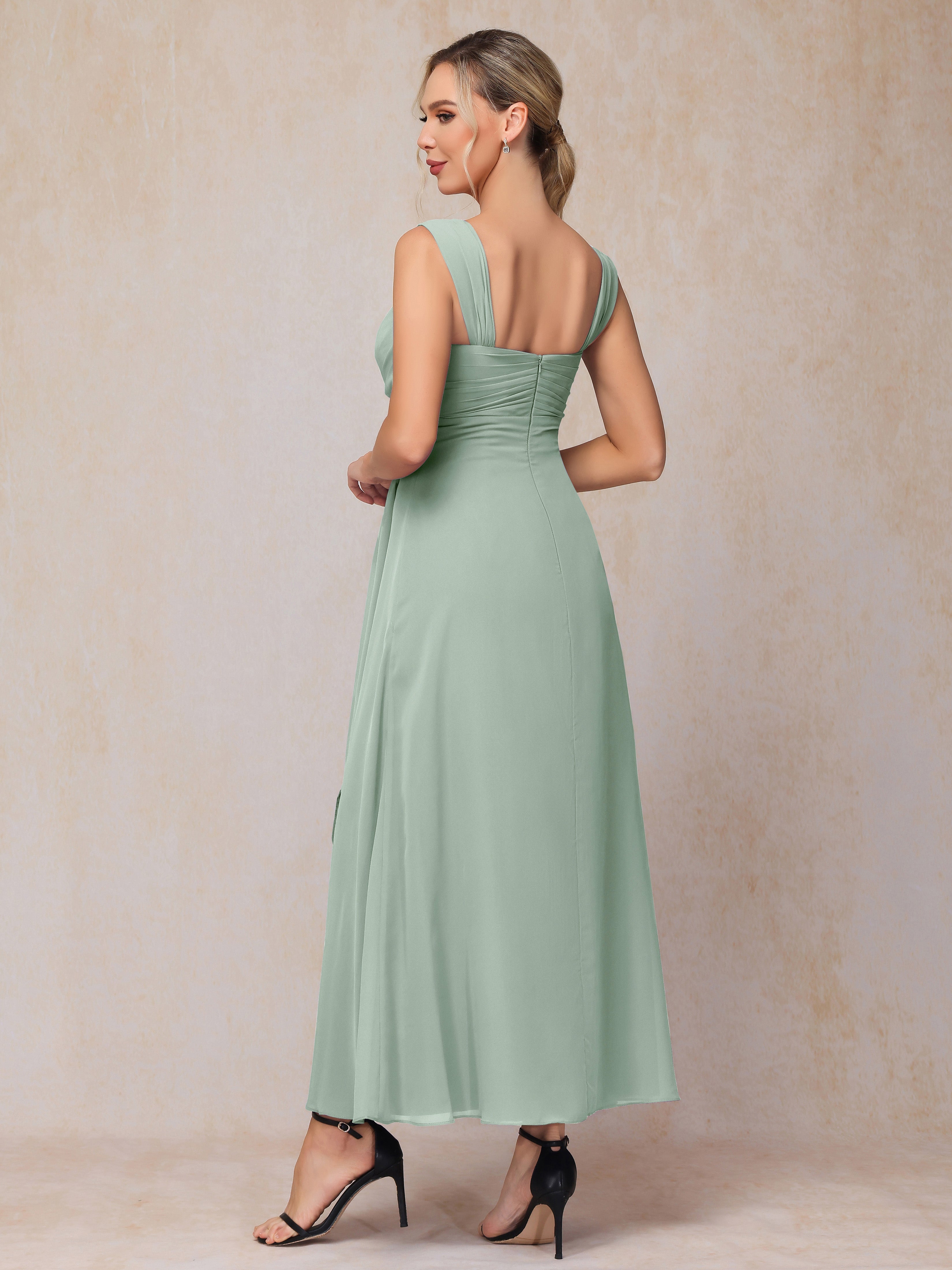 2 Pieces Ankle Length Chiffon Mother Of The Groom Dress