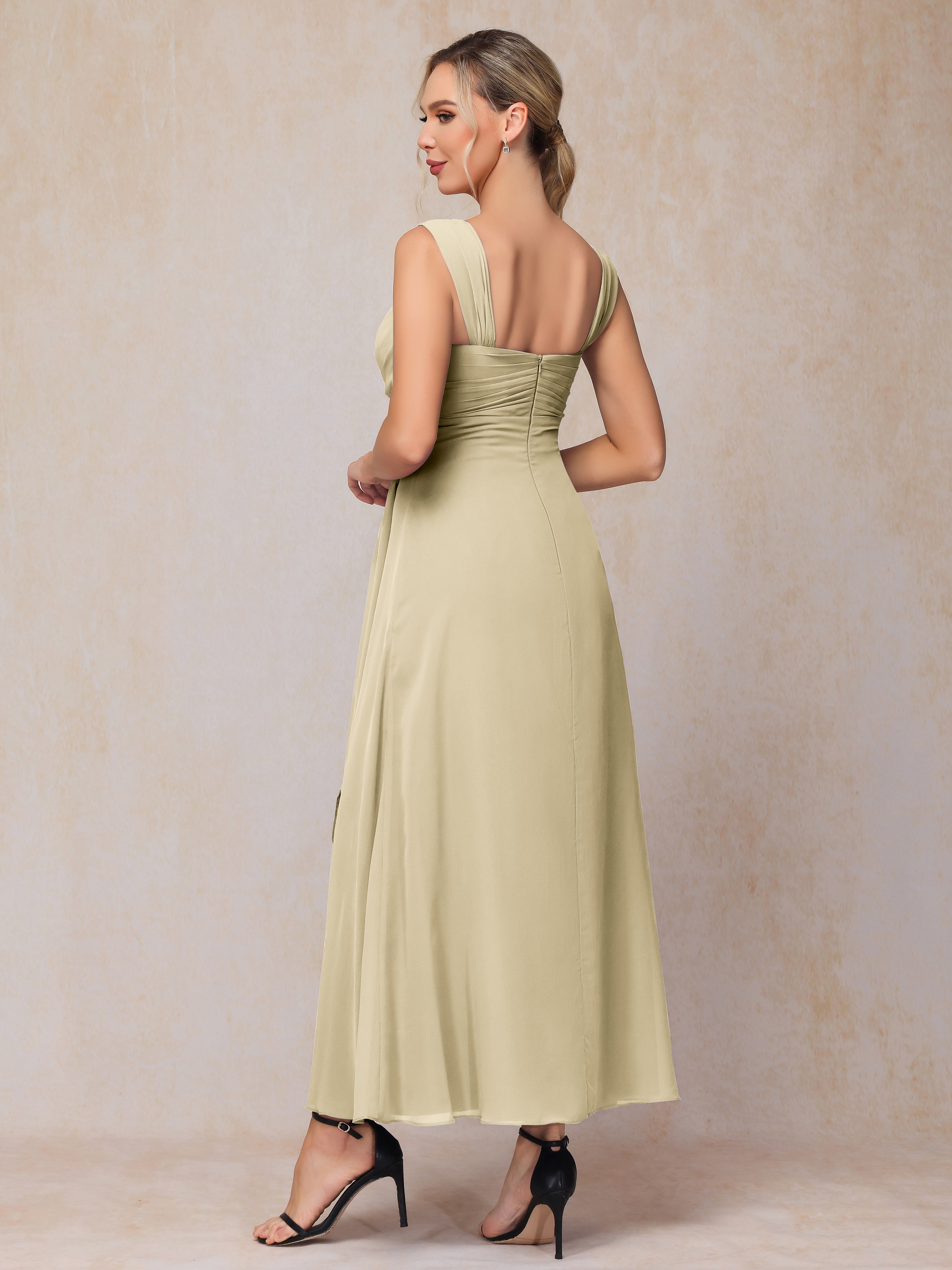 2 Pieces Ankle Length Chiffon Mother Of The Groom Dress