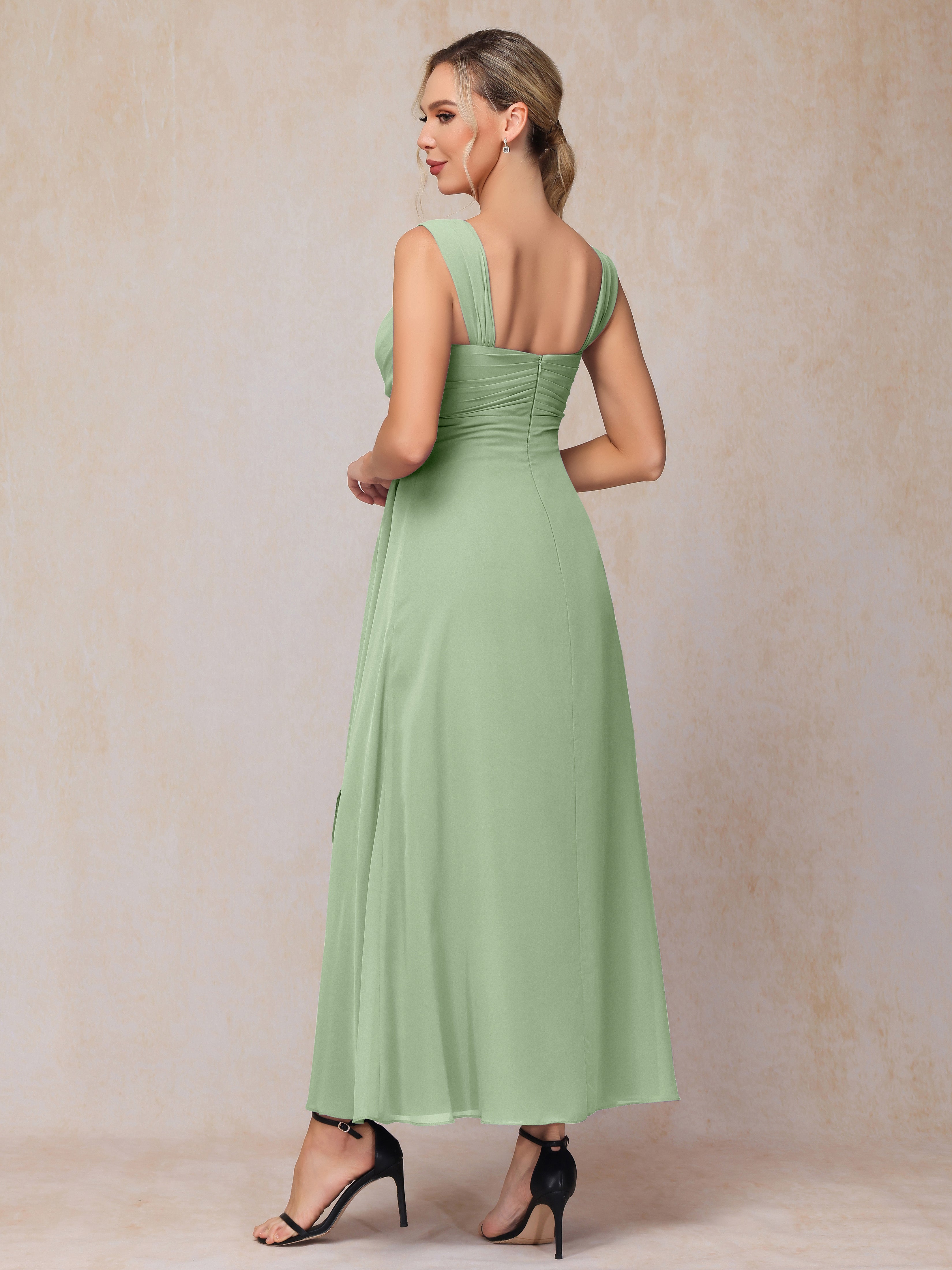 2 Pieces Ankle Length Chiffon Mother Of The Groom Dress