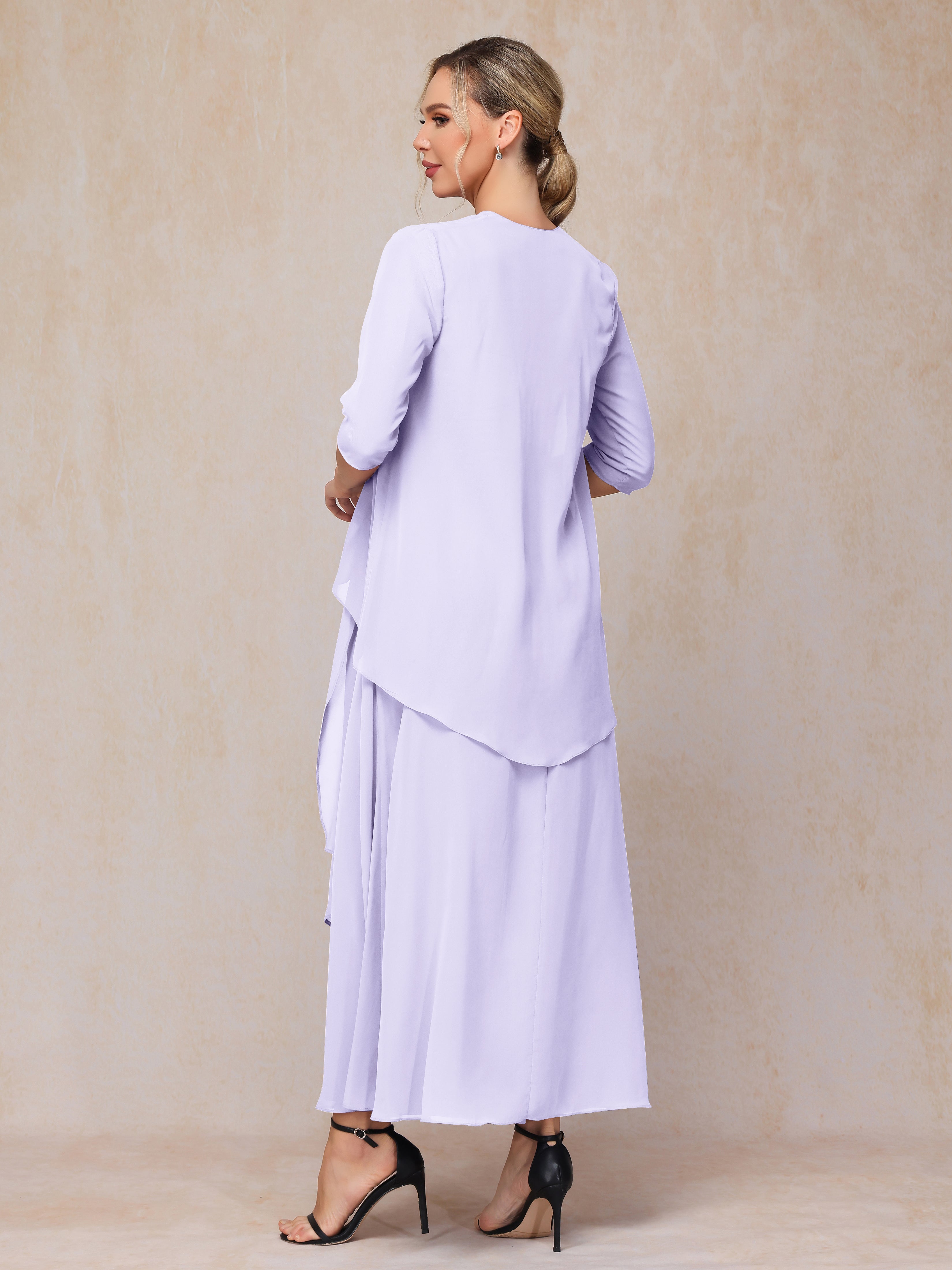 2 Pieces Ankle Length Chiffon Mother Of The Groom Dress