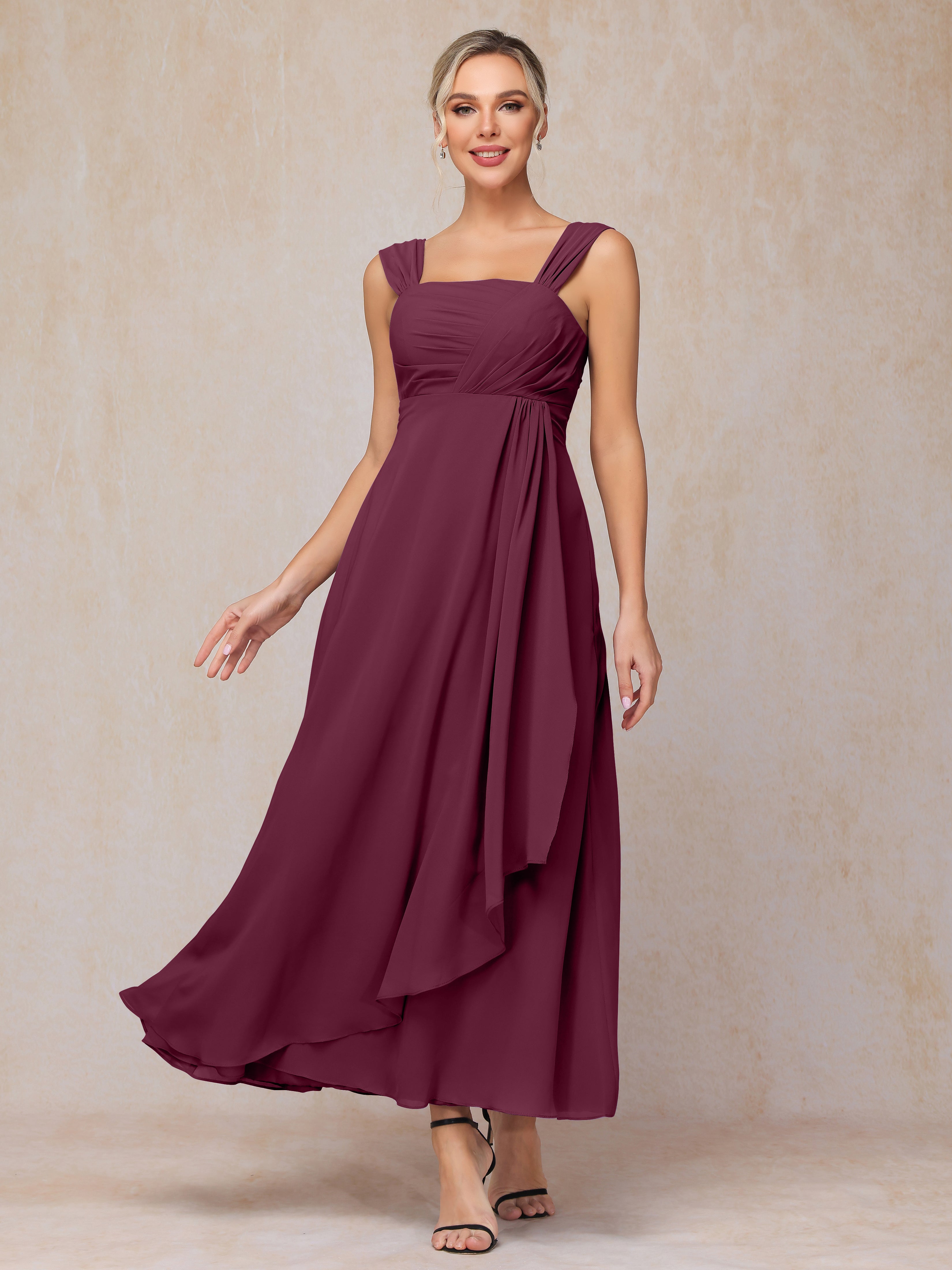 2 Pieces Ankle Length Chiffon Mother Of The Groom Dress