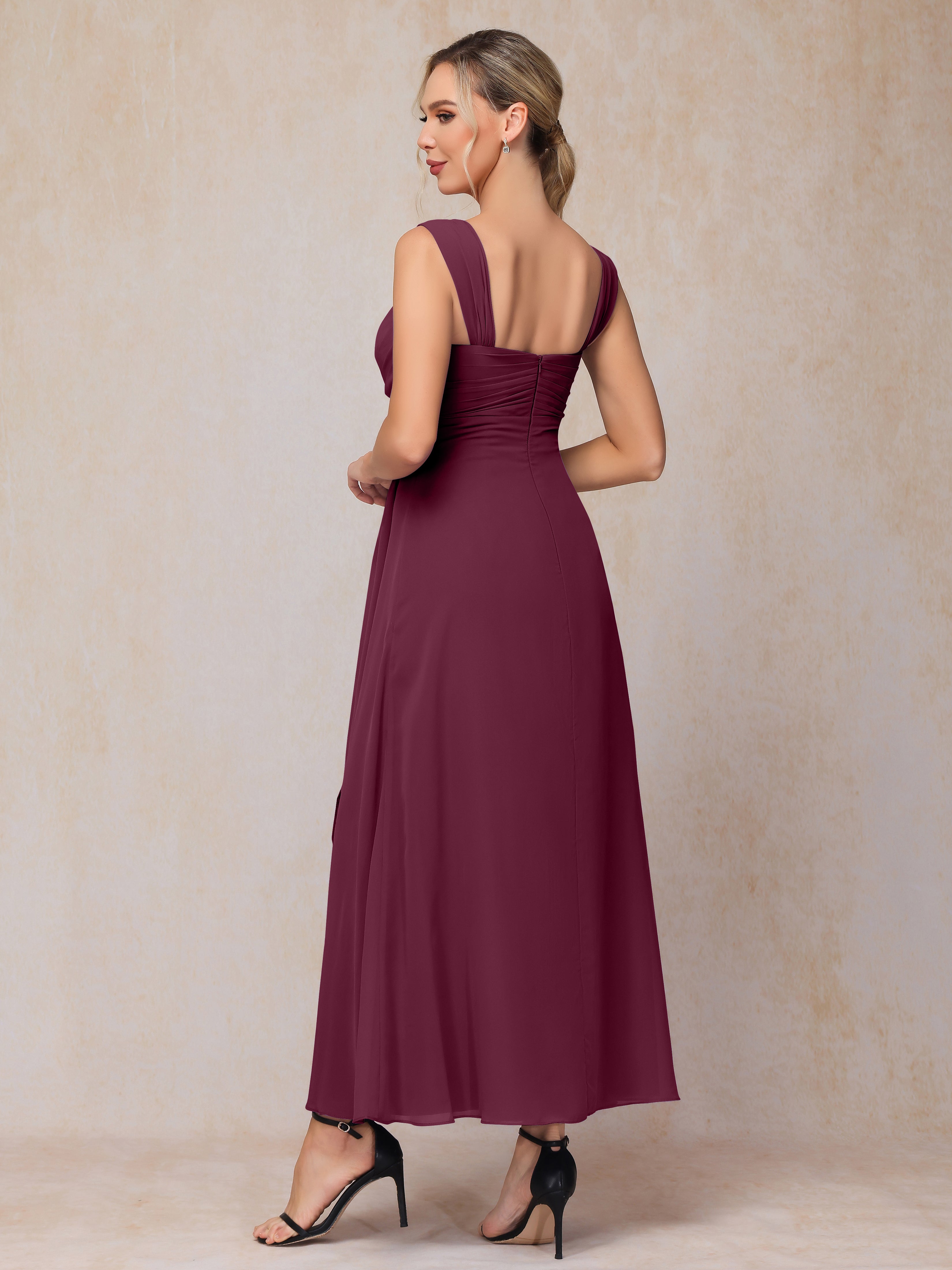 2 Pieces Ankle Length Chiffon Mother Of The Groom Dress
