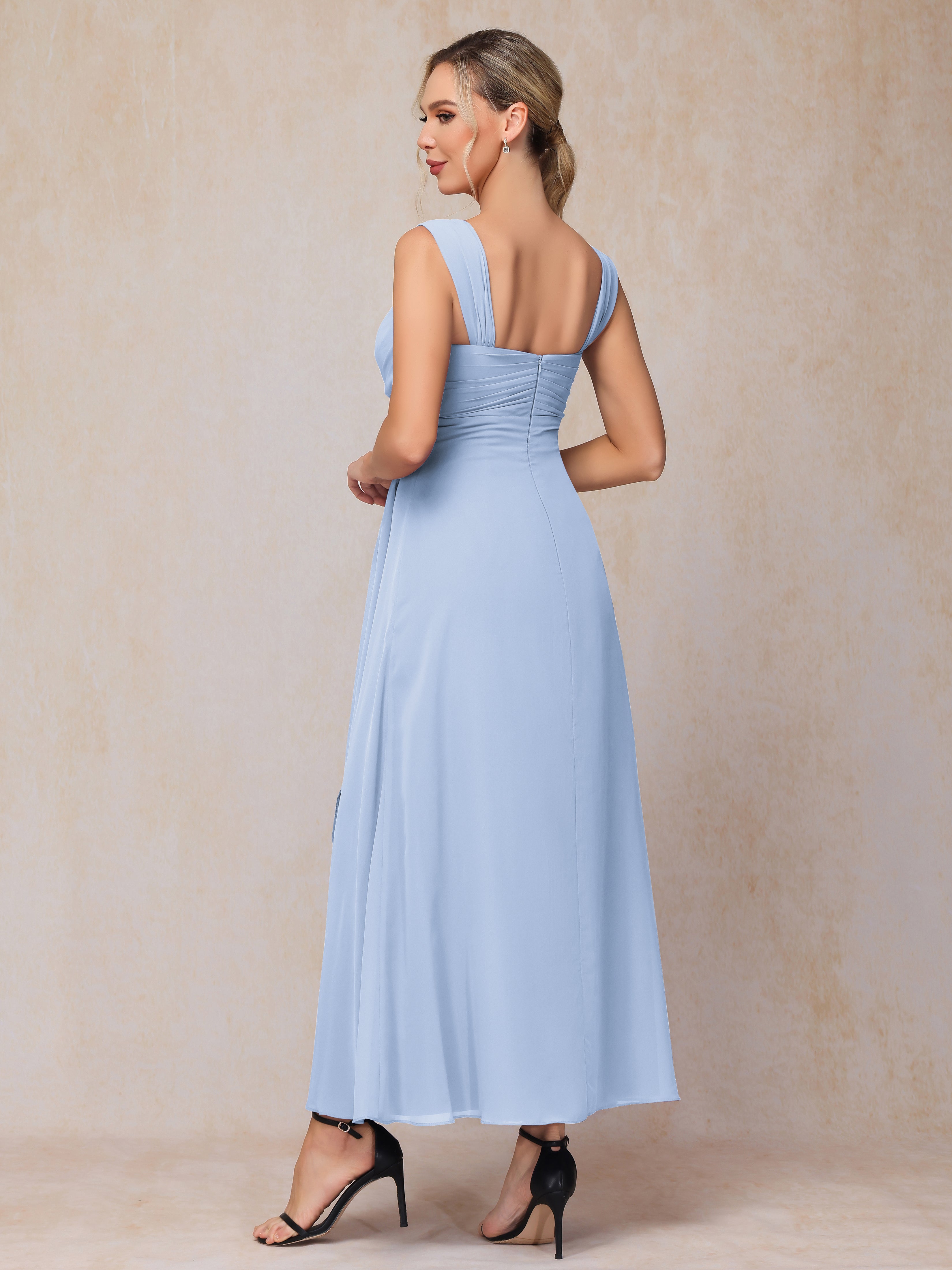 2 Pieces Ankle Length Chiffon Mother Of The Bride Dress