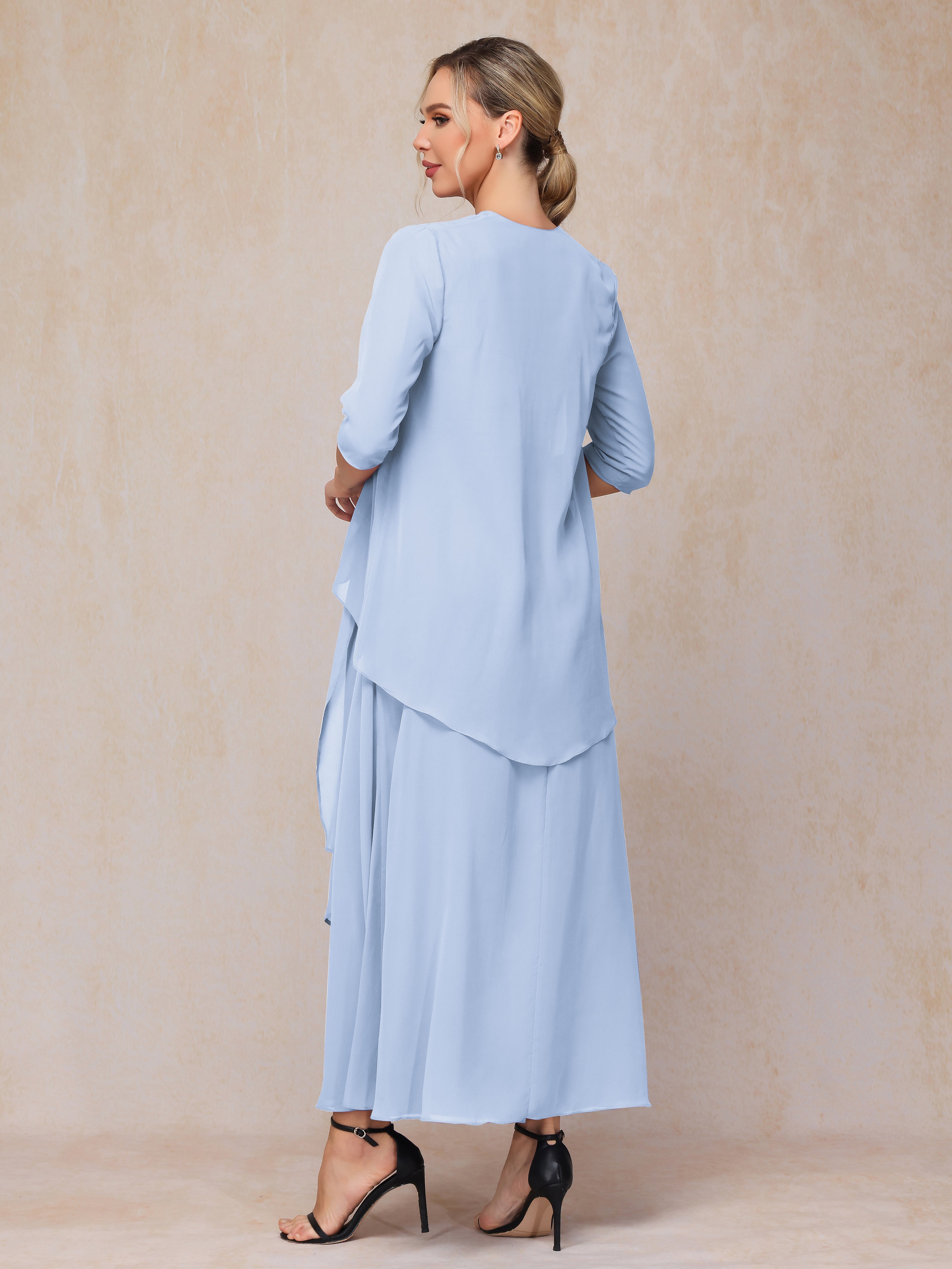 2 Pieces Ankle Length Chiffon Mother Of The Groom Dress
