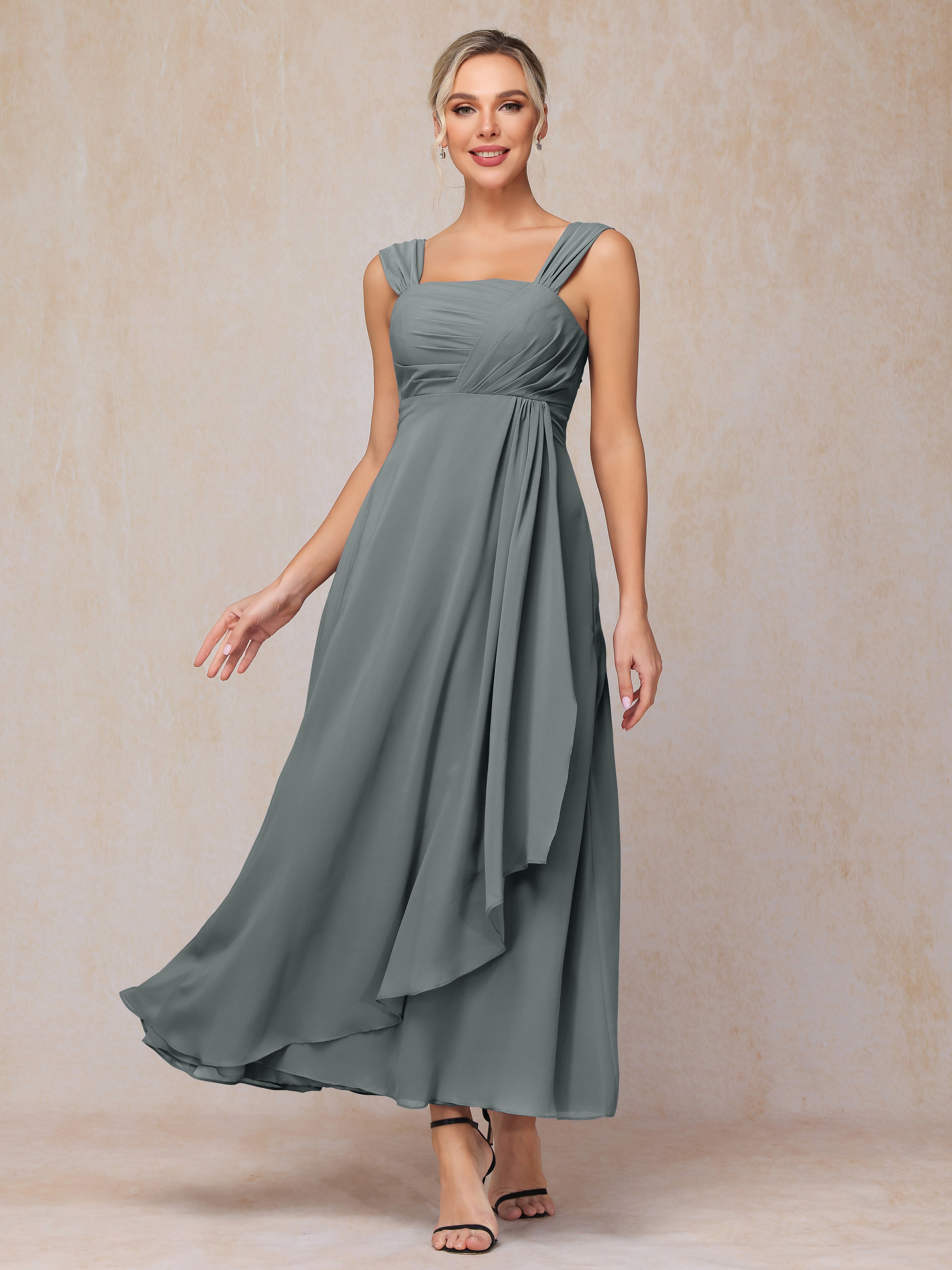 2 Pieces Ankle Length Chiffon Mother Of The Groom Dress