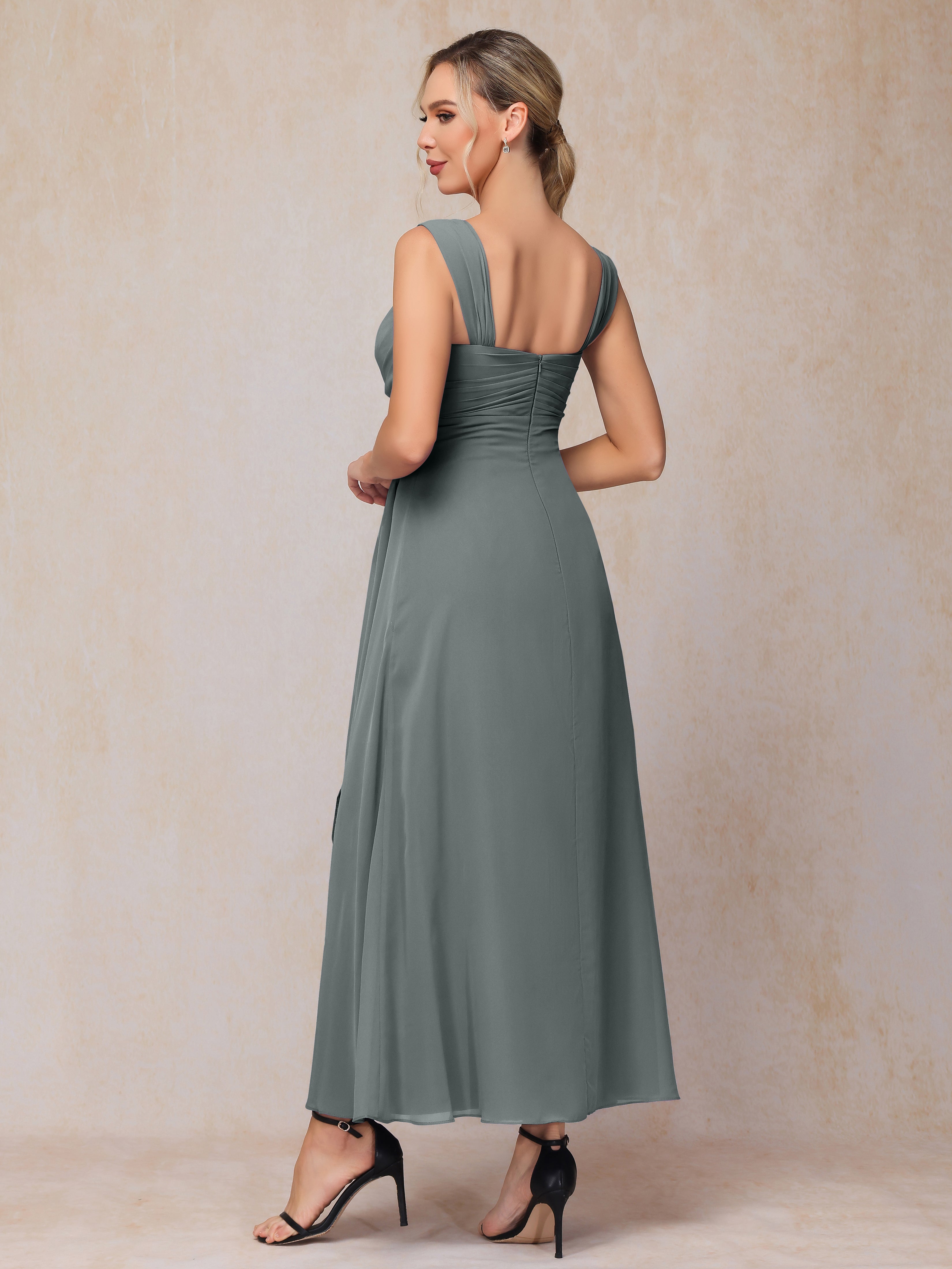 2 Pieces Ankle Length Chiffon Mother Of The Groom Dress