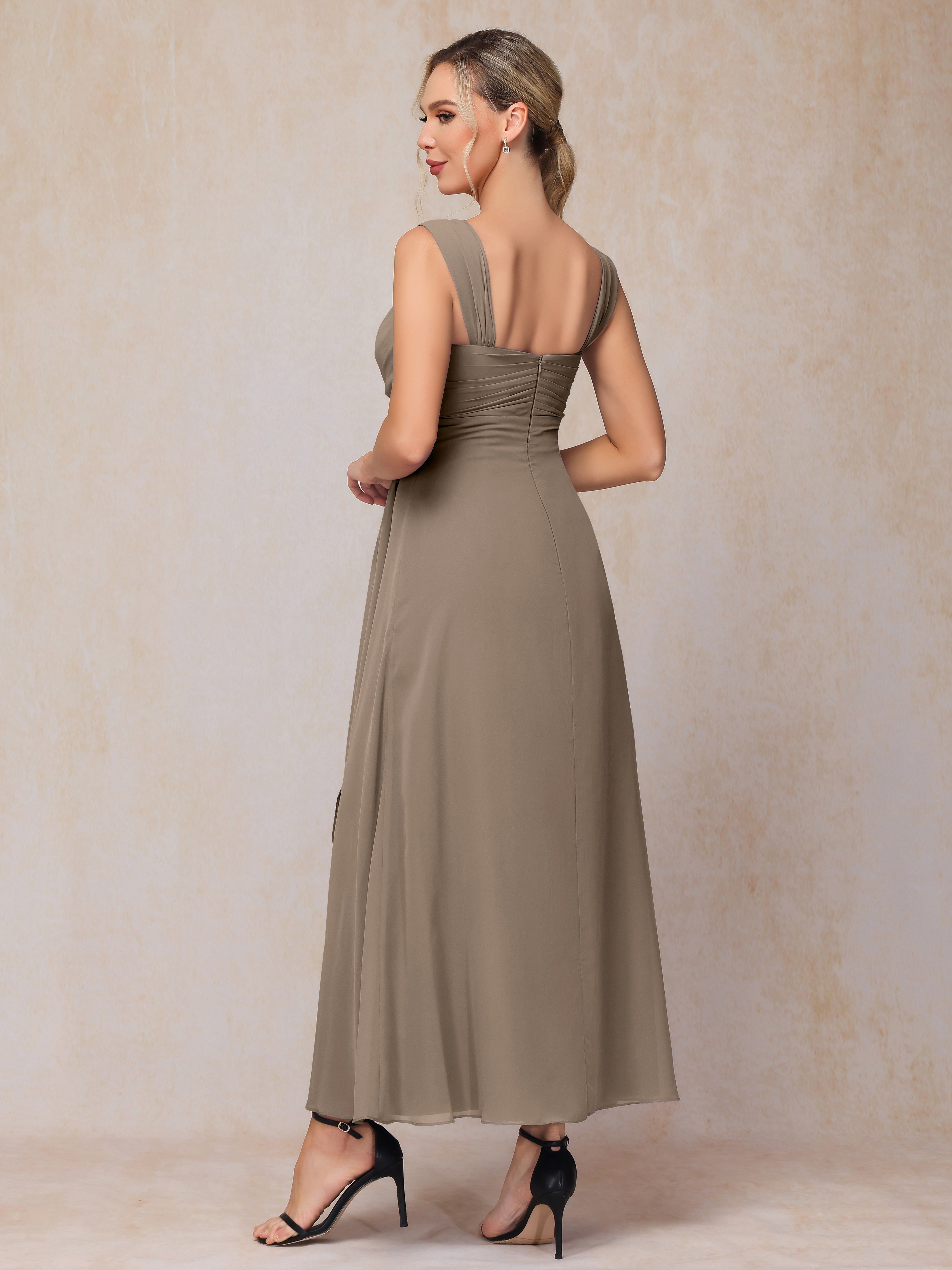 2 Pieces Ankle Length Chiffon Mother Of The Groom Dress